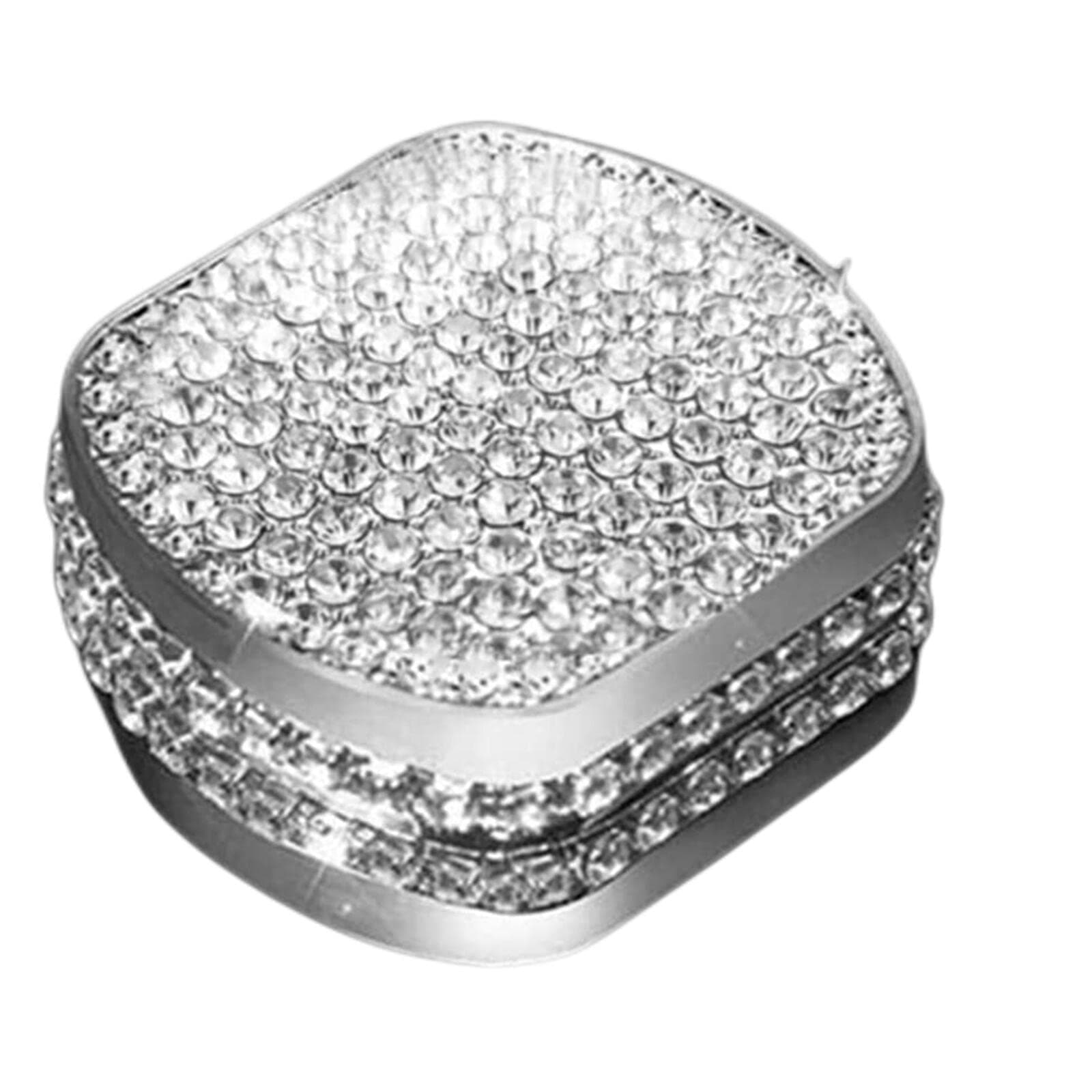 Compatible with Volvo XC60 S60 S90 XC90 Bling Accessories Ignition Start Button Rhinestone Decals Cover for Women (Silver)