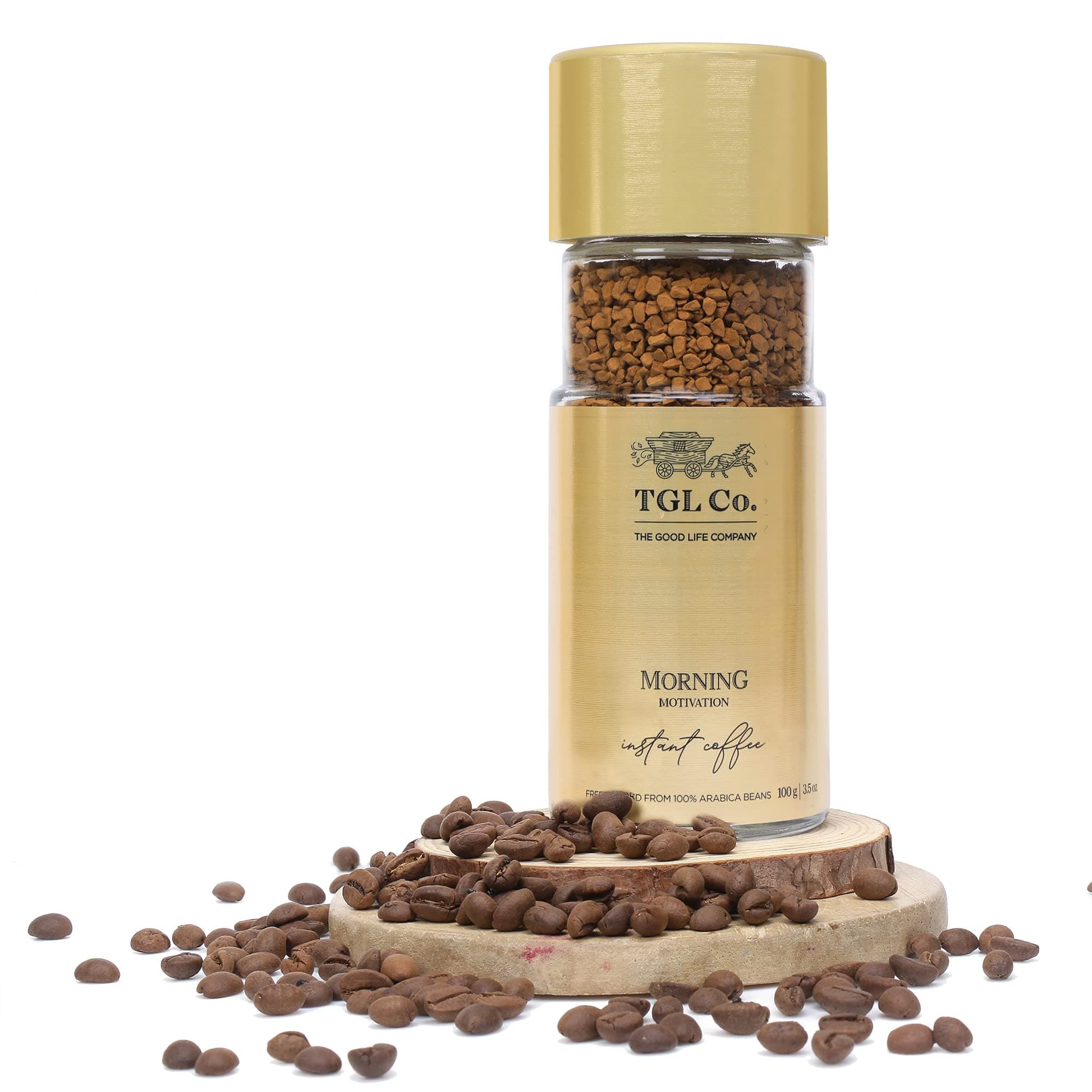 TGL Co. Morning Motivation Instant Coffee (3.52oz/100gm | Pack Of 1) Made fro...