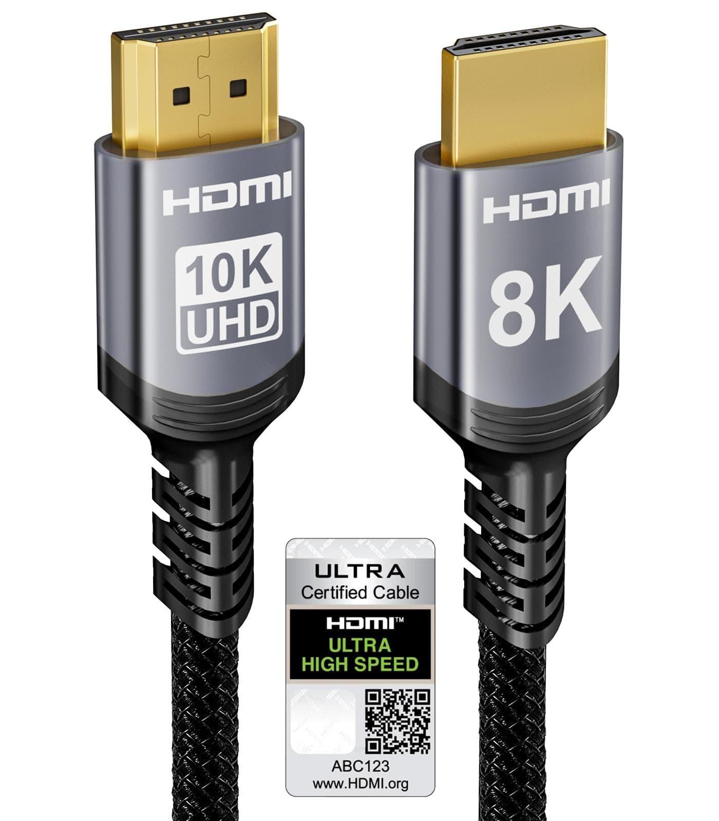 Sniokco 10K 8K 4K HDMI 2.1 Cable 1.5M, Certified 48Gbps Ultra High Speed HDMI® Cable 0.01ms 4K 240Hz 165Hz 120Hz 8K 60Hz eARC Netflix HDCP 2.3 2.2 DTS:X HDR10+ TV Monitor Projector Roku Sky-Q X-box