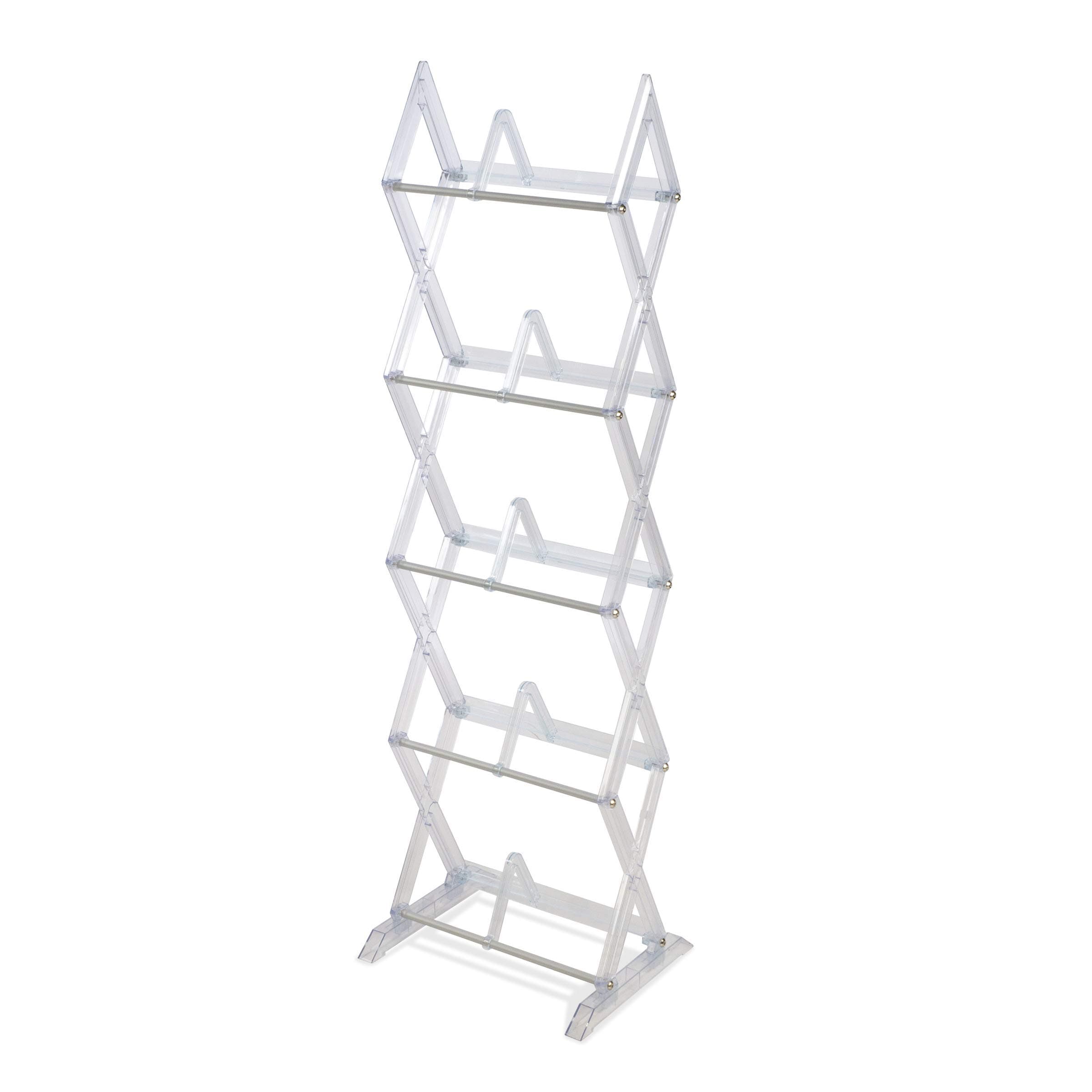 Atlantic Mitsu 5-Tier Portable Media Storage Rack – Holds 130 CD; or 90 DVD; or 105 Blu-ray/Console Game Discs – PN 64836265 in Clear