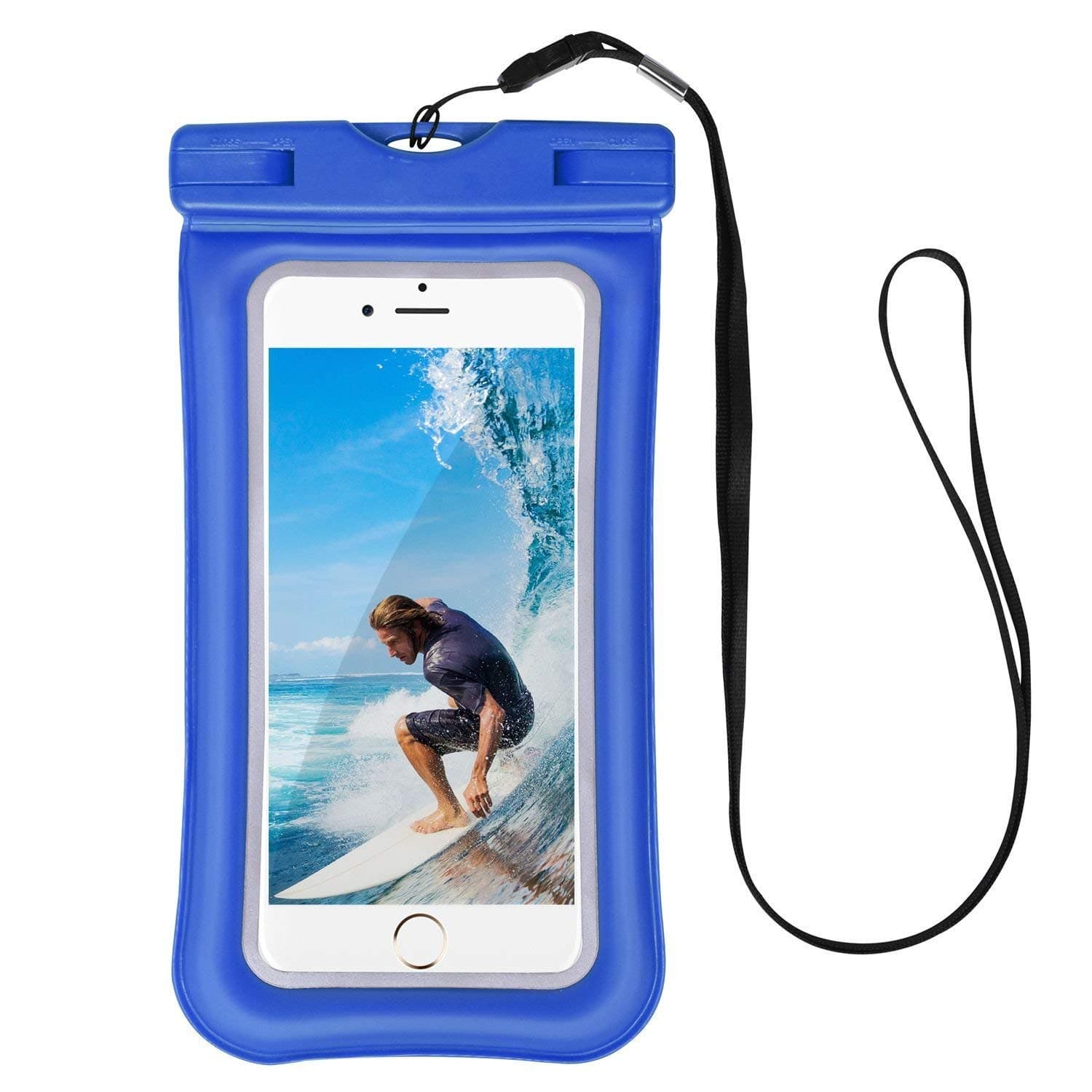 Universal Waterproof Case Compatible Samsung Galaxy A5 Duos A5000 A500G A500H A500M 5" and Other Cellphone up to 6.3", JULAM IPX8 Airbag Floating Waterproof Pouch Outdoor Dry Bag (Dark Blue)