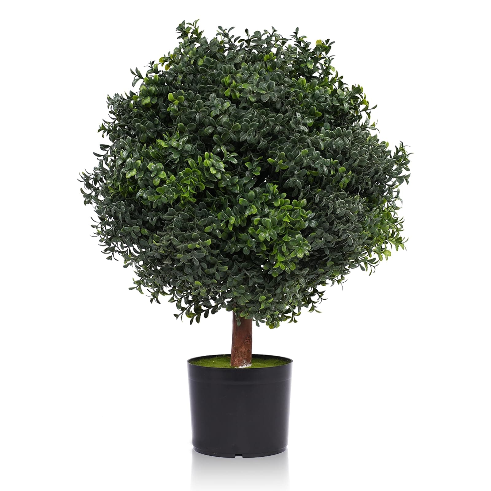 Silk Tree Warehouse One 2 Foot Outdoor Artificial Boxwood Ball Topiary Bush Potted UV Rated Plant by Bagari