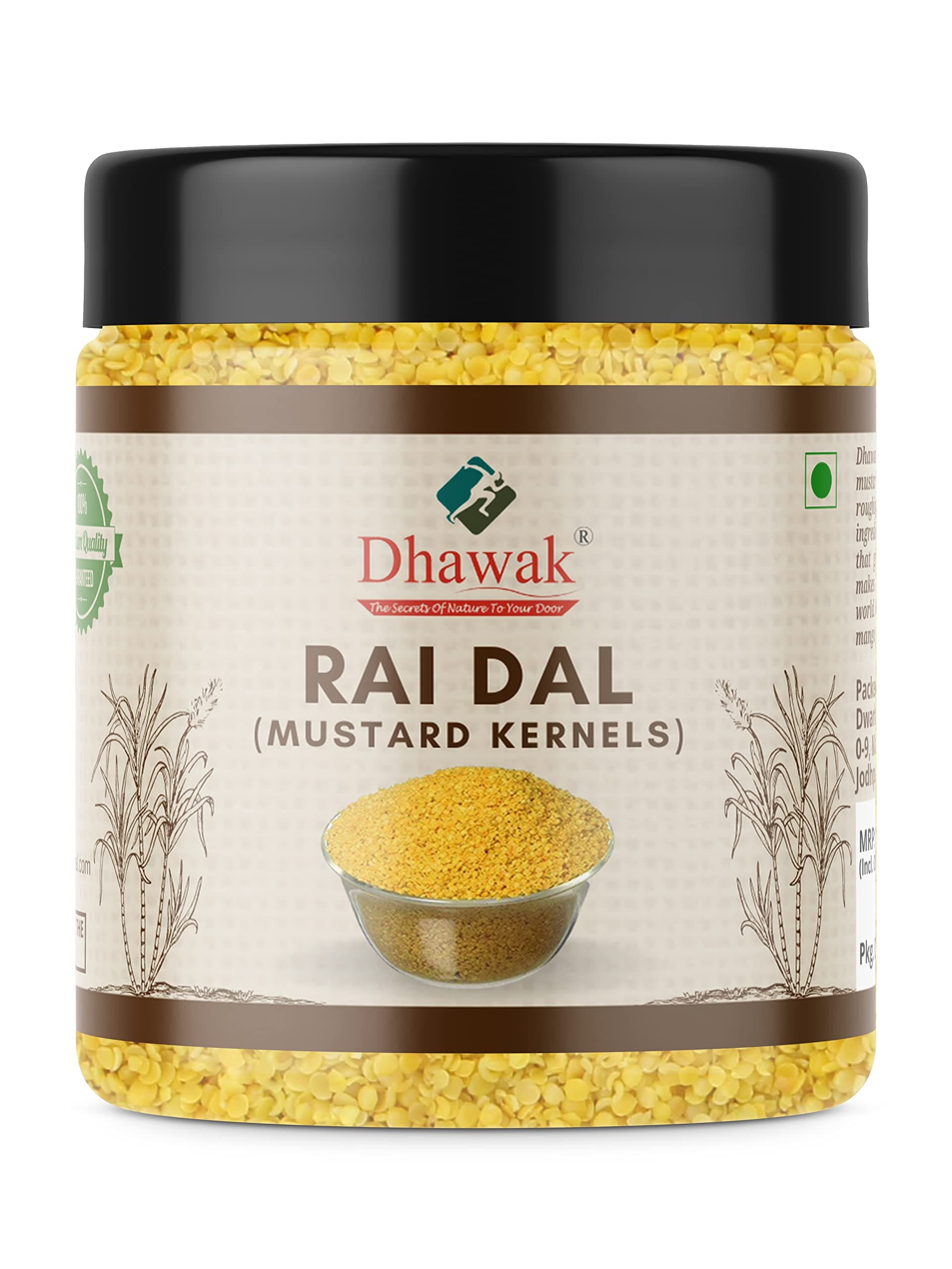 Dhawak Split Kernels of Mustard | Rai Dal for Pickle| 300 Gms [Jar Pack]