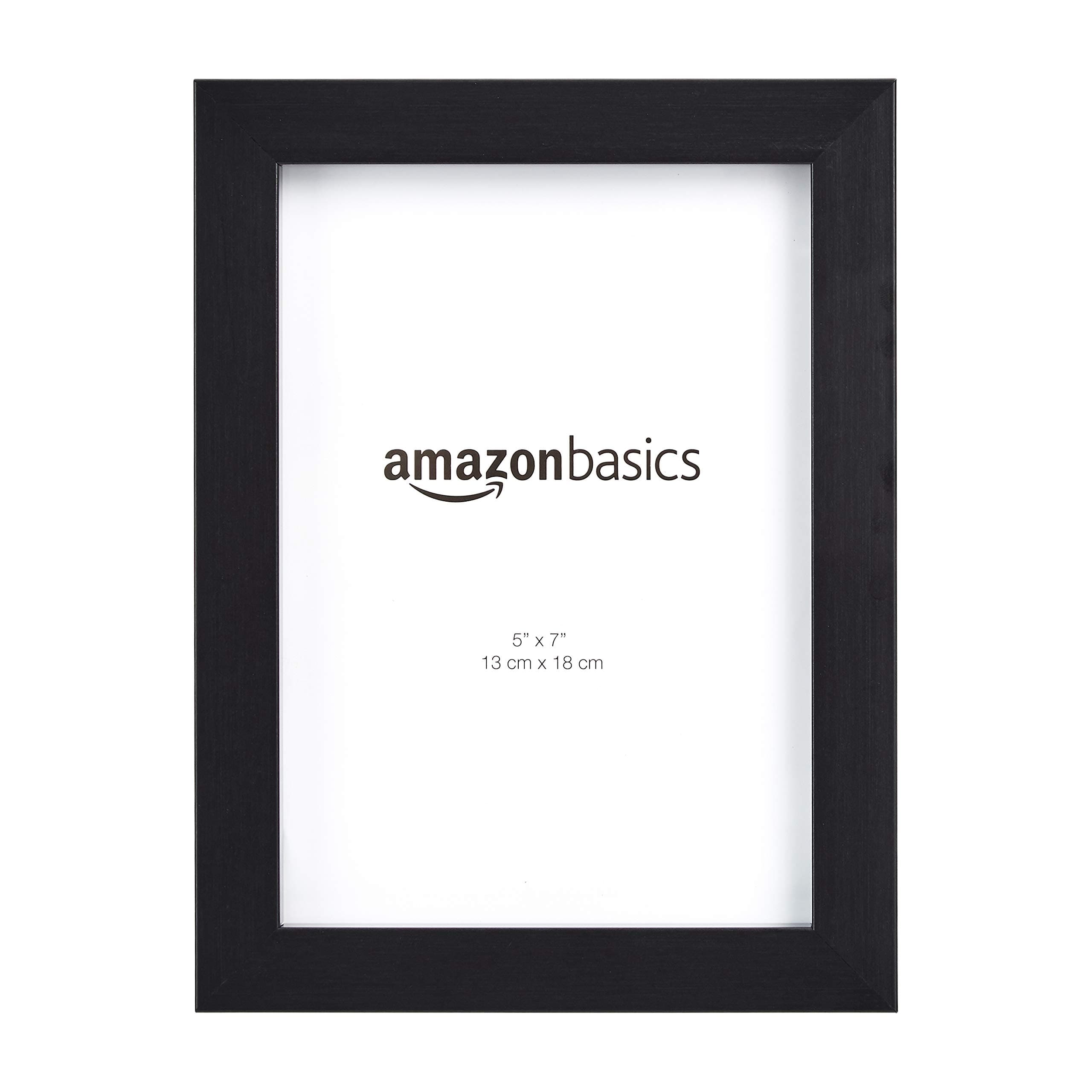 Amazon Basics Rectangular Photo Picture Frame, 12.7 cm x 17.78 cm, Pack of 2, Black