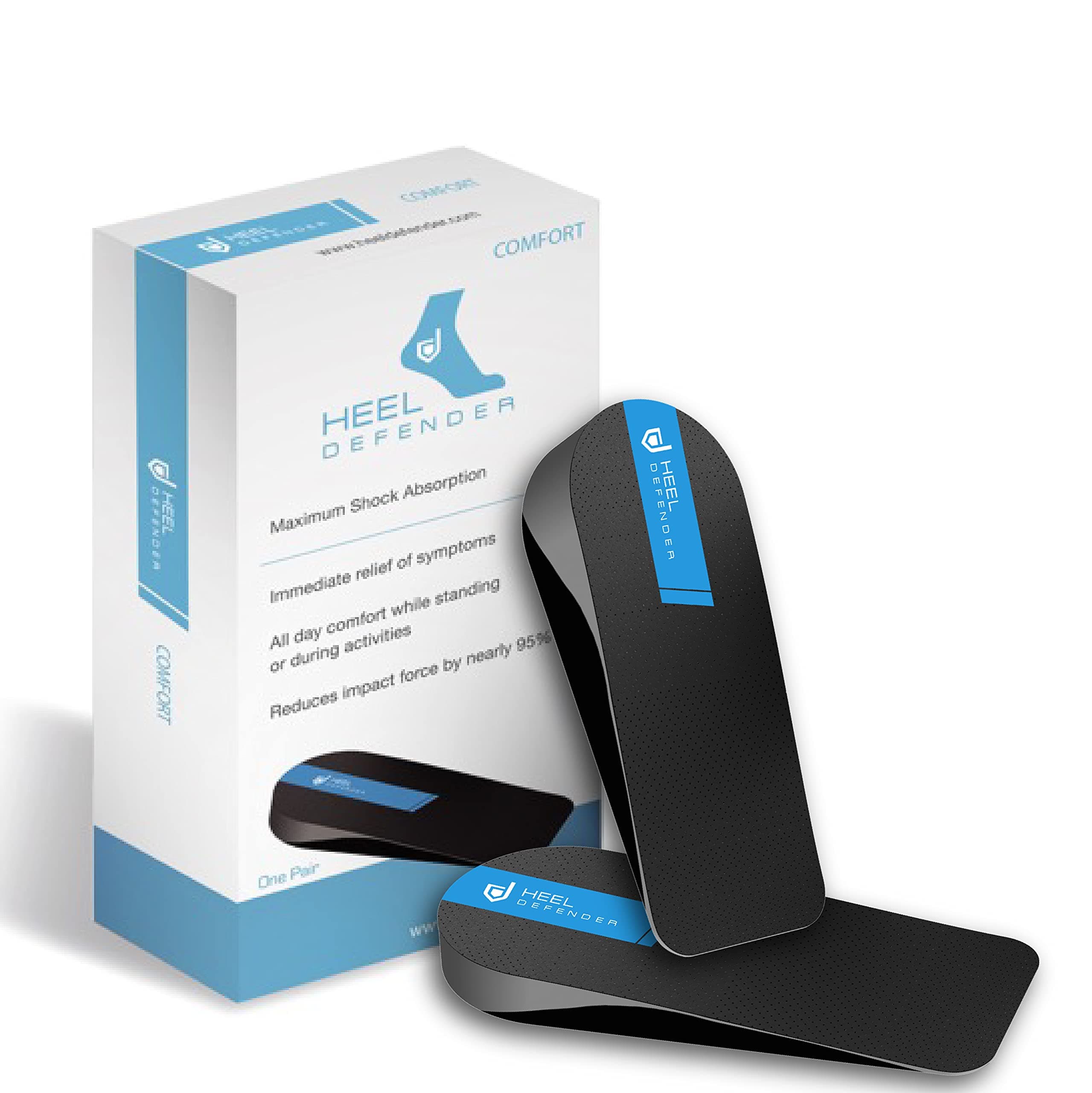 Heel Cups Alternative for Plantar Fasciitis by Heel Defender, Achilles Tendonitis Relief, Comfortable Shoe Inserts for Women & Children Designed by Leading Podiatrist to Relieve Foot Pain, Medium