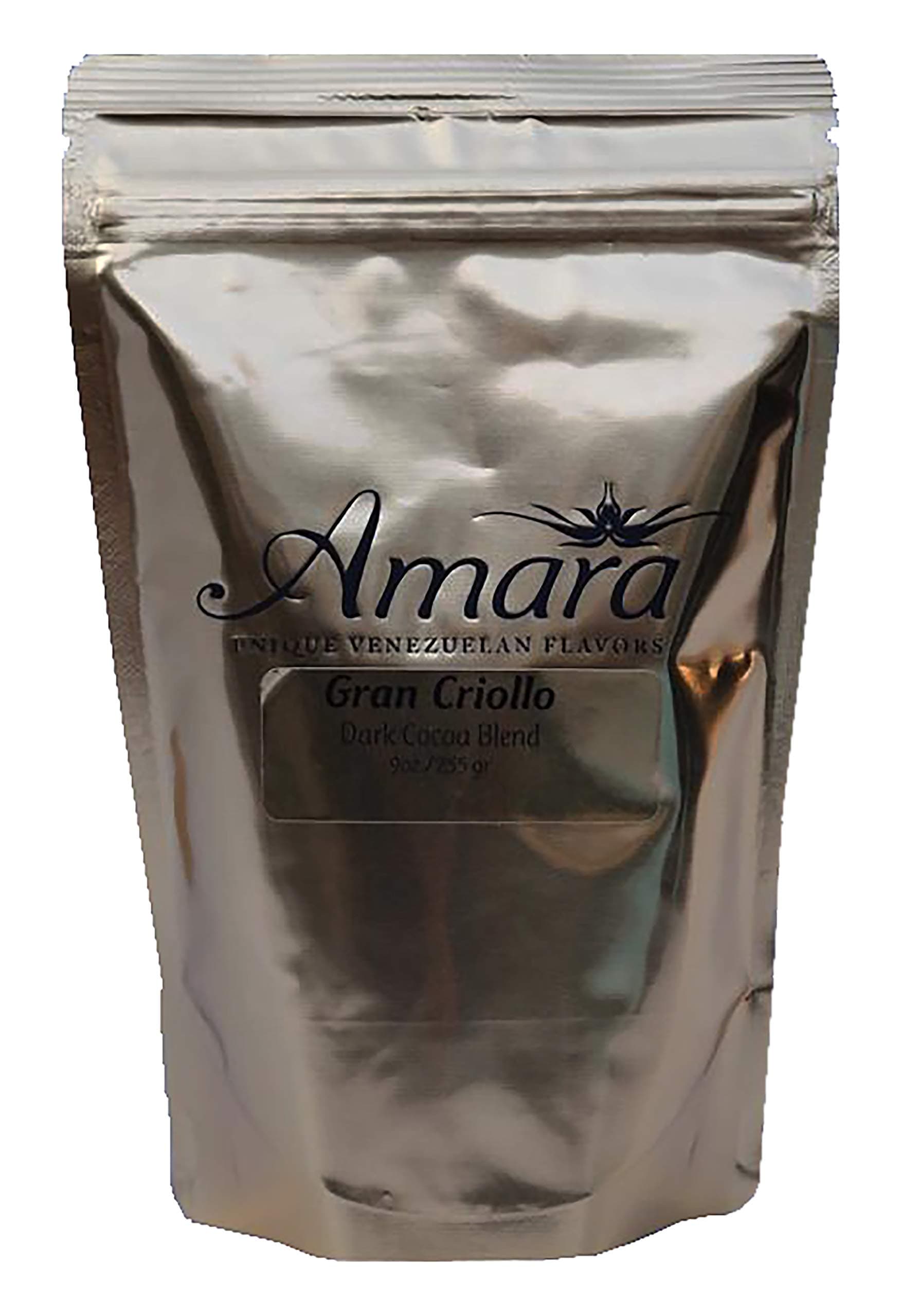Amara Hot Chocolate Mix. Gourmet Dark Cocoa "Gran Criollo". Inspired by Venezuelan Traditions for Cocoa Beverages and Culinary Creations (9 ounces)