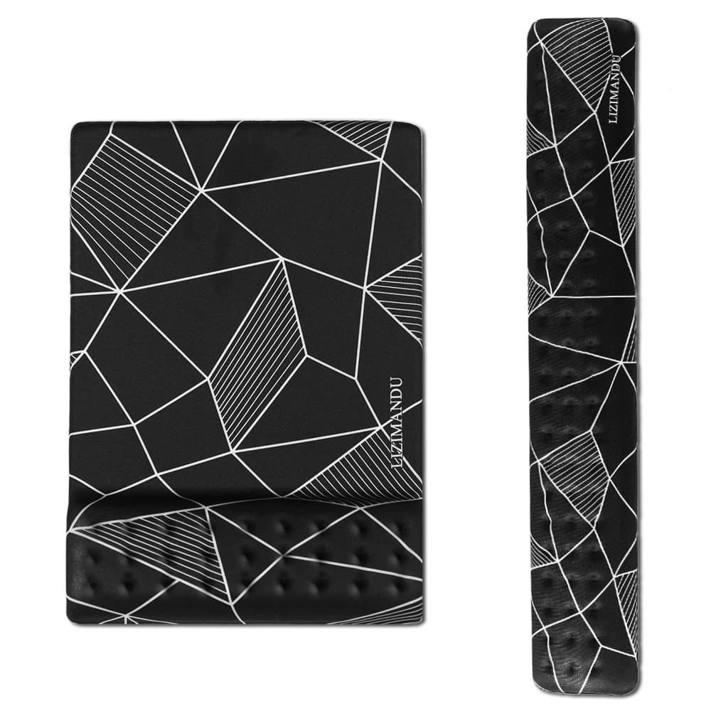 Cheliz Memory Foam Non Slip Mouse Pad Wrist Rest - Durable & Comfortable & Lightweight for Easy Typing & Pain Relief-Ergonomic Support (2-Black Fragment)