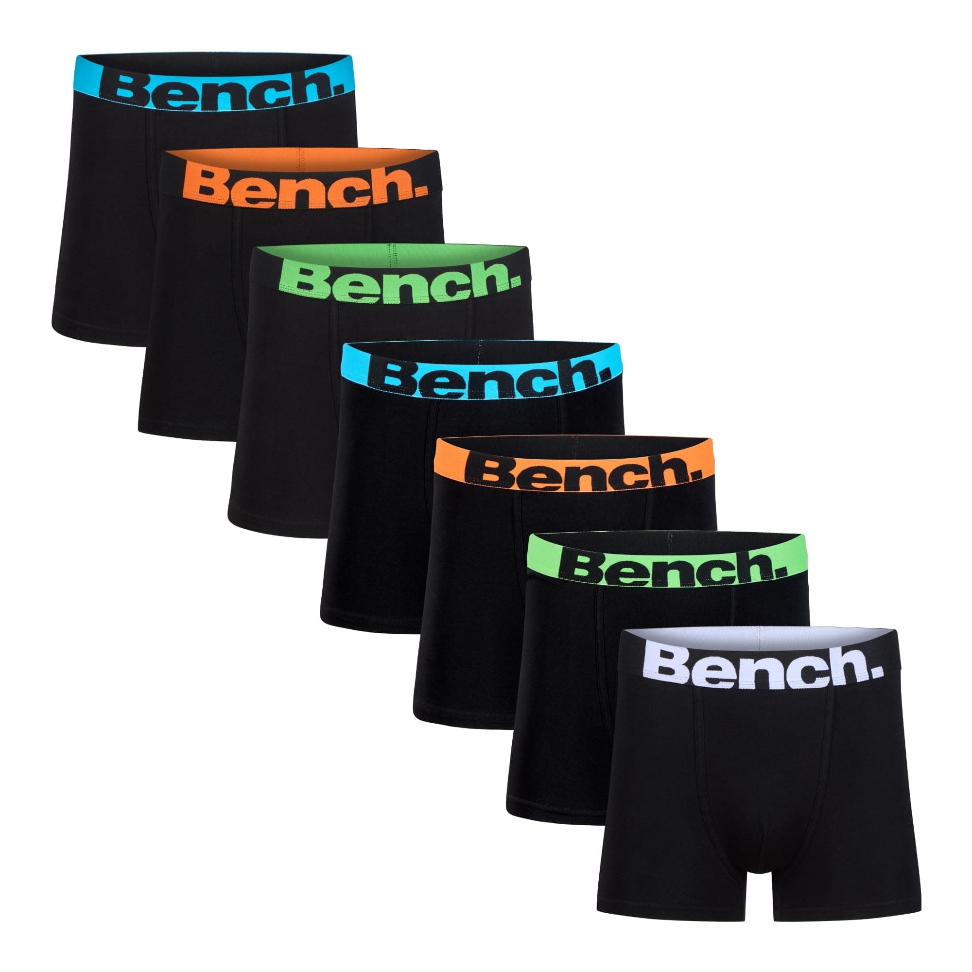 Men's Diego Boxer Shorts Multipack, Black, Elasticated Logo Waistband, 7 Pack, Premium Cotton Blend, Comfortable Men's Underwear