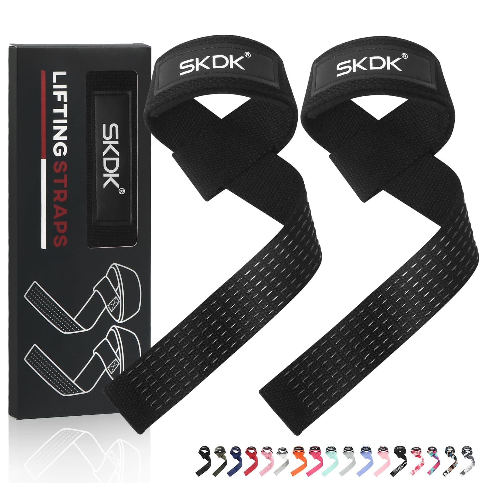 Lifting Straps Deadlift Gym Wrist Straps Weightlifting with Neoprene Cushioned Wrist Padded and Anti-Skid Silicone - for Weightlifting, Bodybuilding, Xfit, Strength Training