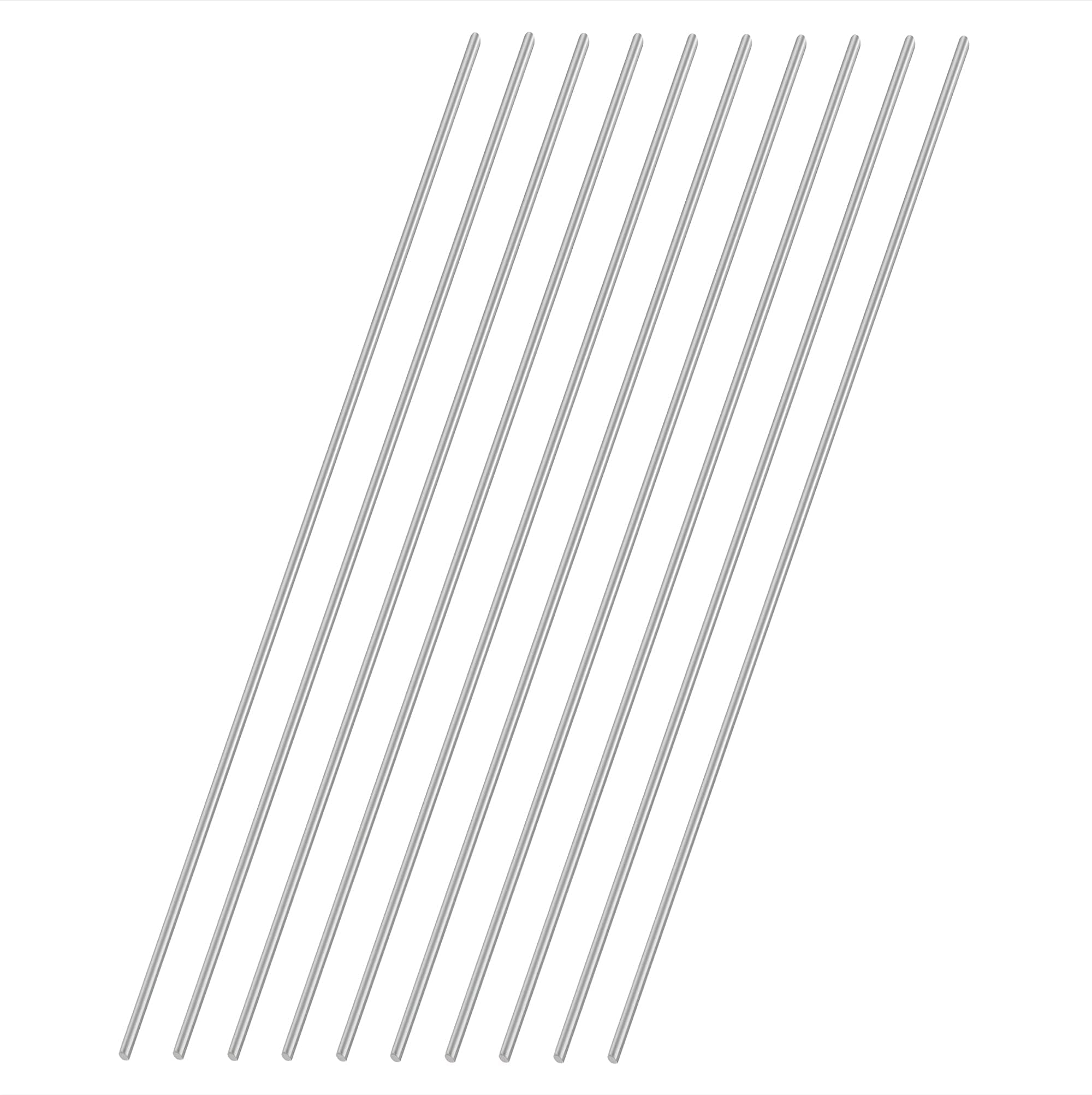 2mm x 300mm 304 Stainless Steel Round Rod, Metal Solid Shaft Rods Lathe Bar Stock for DIY Crafts Model Car Helicopter Airplane 10pcs