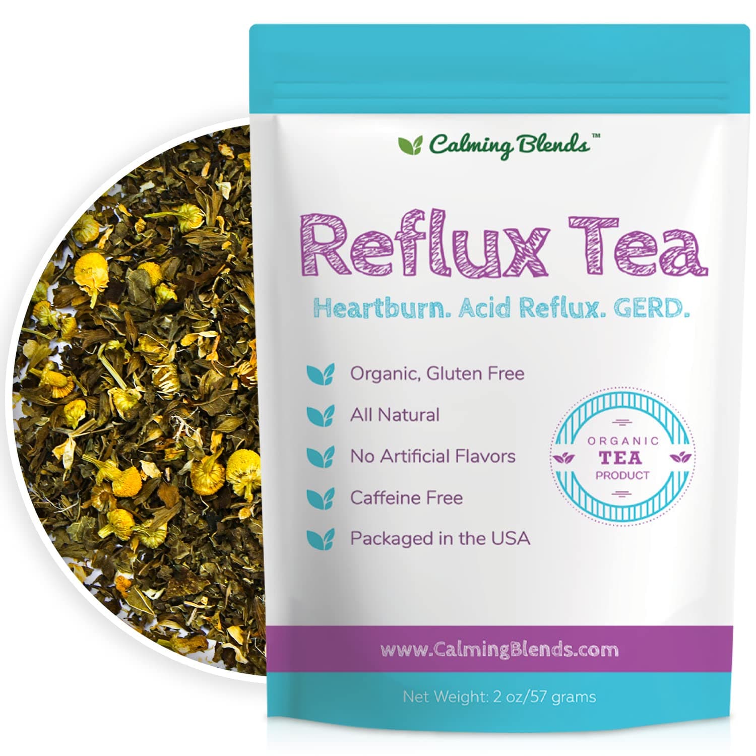 Acid Reflux Loose Leaf Tea | Acid Reflux, Heartburn & Indigestion | Caffeine-Free | 36 Cups