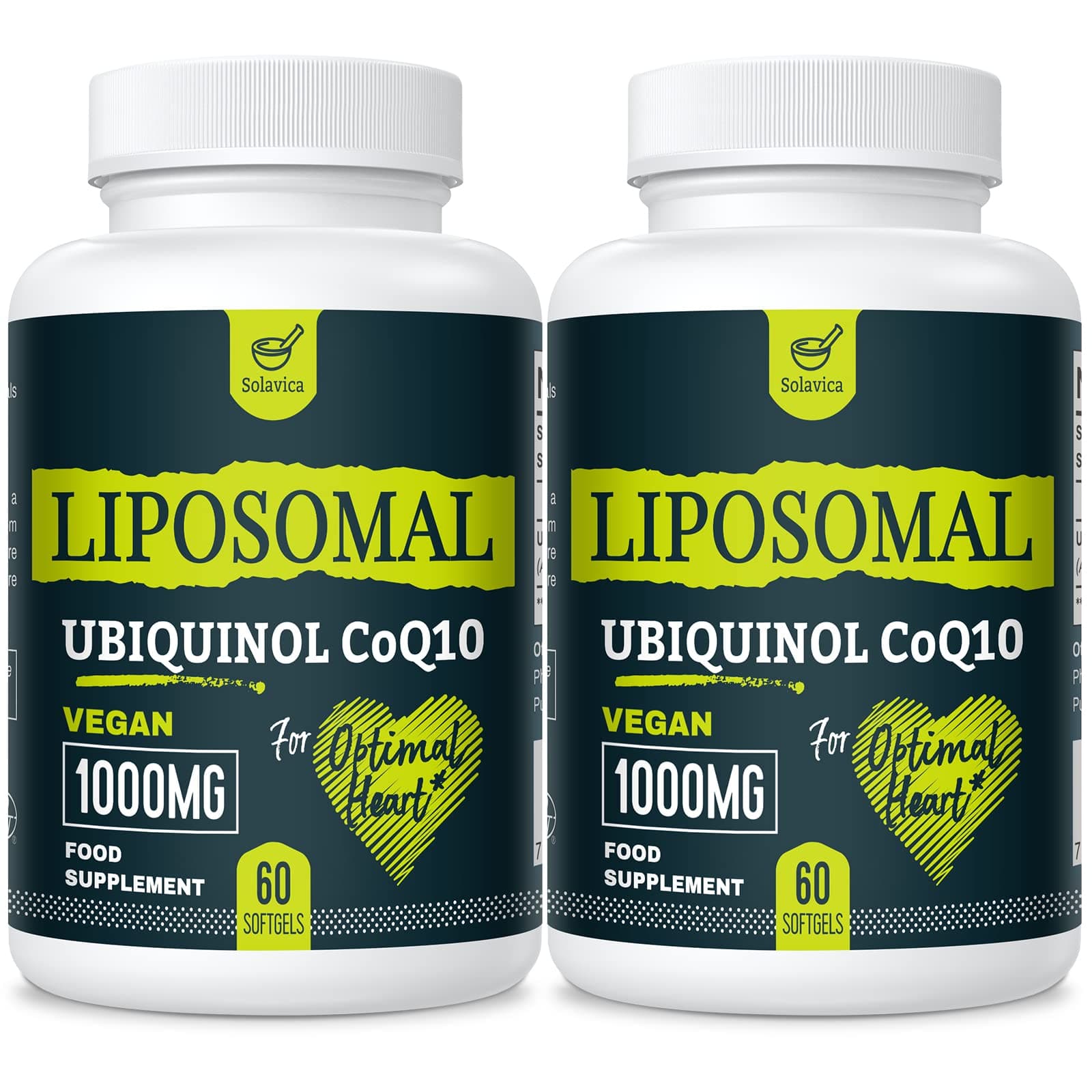 Liposomal Ubiquinol Vegan CoQ10 1000mg, High Bioavailability, The Active Form of CoQ10, Powerful Antioxidant for the Heart, Non-GMO (120 Softgels)