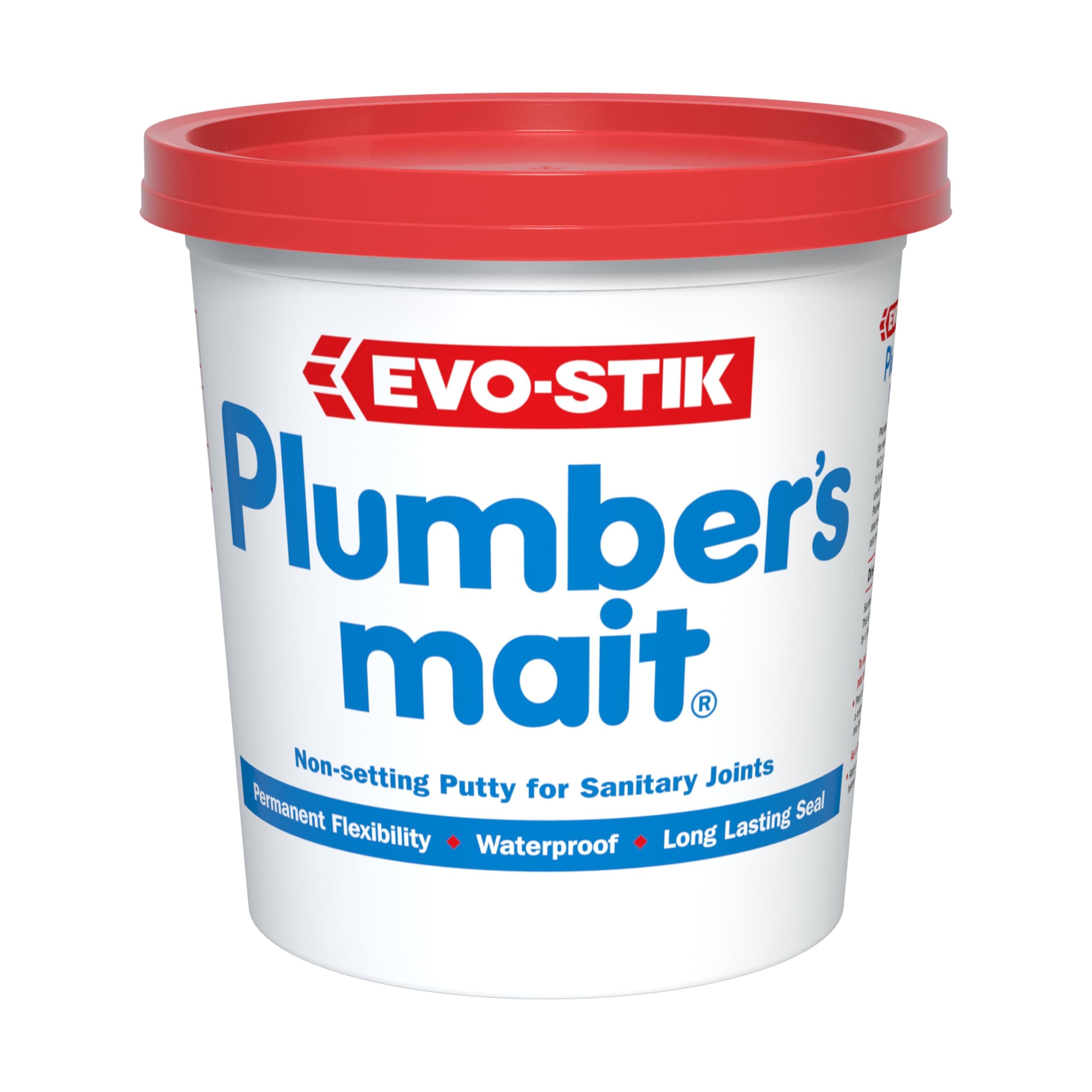 EVO-STIK Plumber's Mait, Non-Setting Putty for Sanitary Joints, Permanant Flexibility, Waterproof, 750g