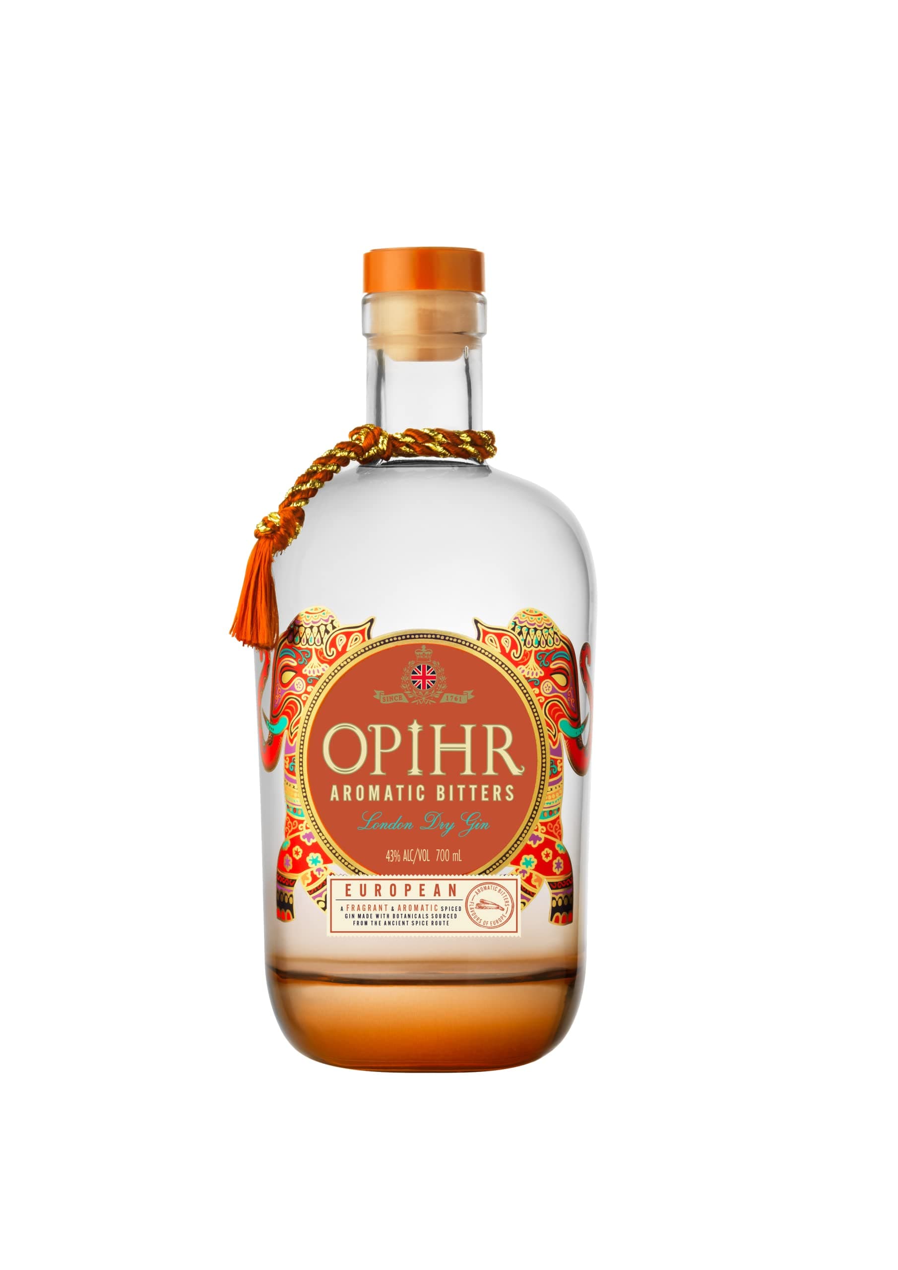 Opihr European Edition Spiced London Dry Gin | Premium Dry Gin | Bold Savoury & Aromatic Flavour | Perfect for Negroni Cocktails | 70 cl | 43% ABV
