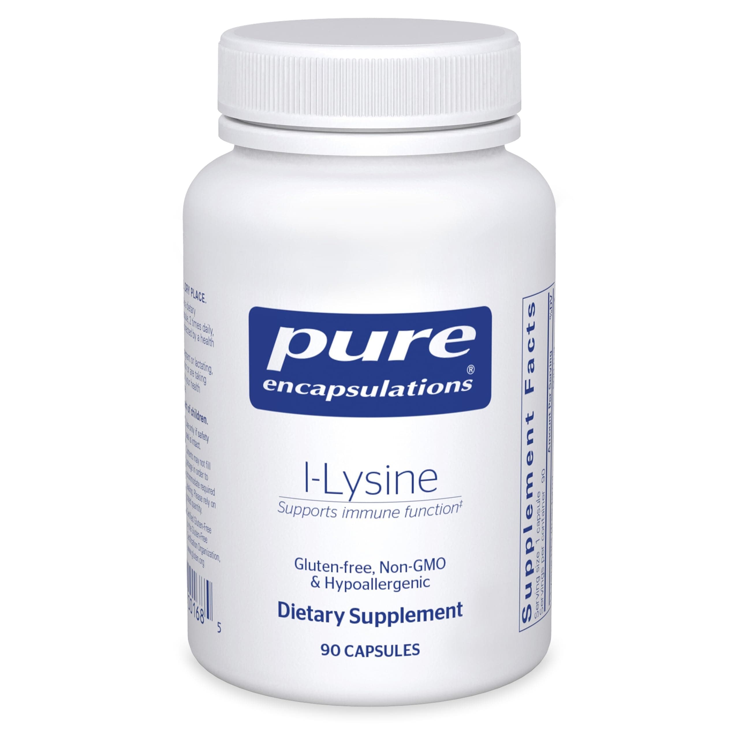 Pure Encapsulations L-Lysine - Essential Amino Acid Supplement for Immune Support & Gum, Lip Health* - with L-Lysine HCl - 90 Capsules