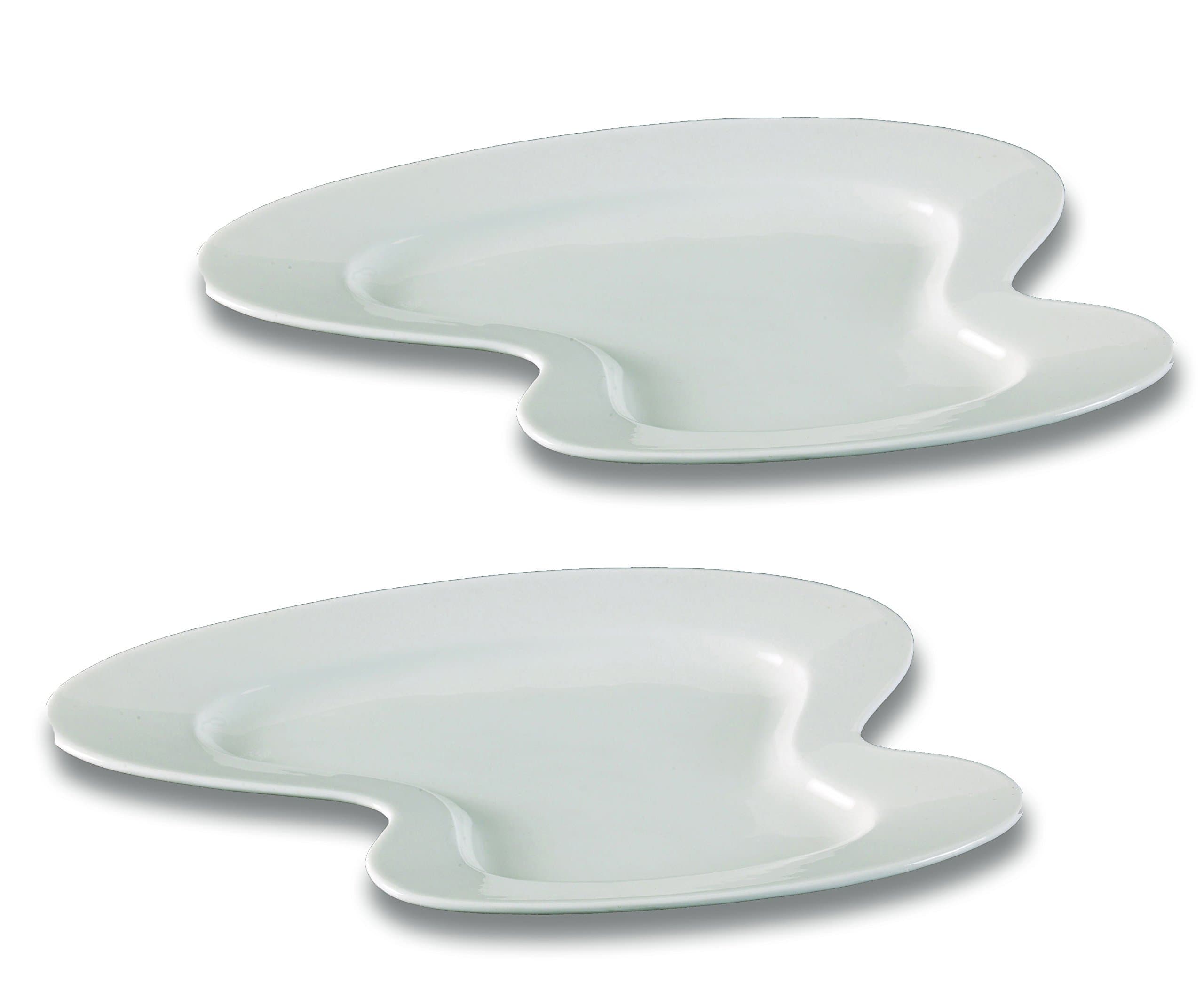 Carmona Cloud Collection Porcelain White New Bone China Set of 2 12" Salad Plates