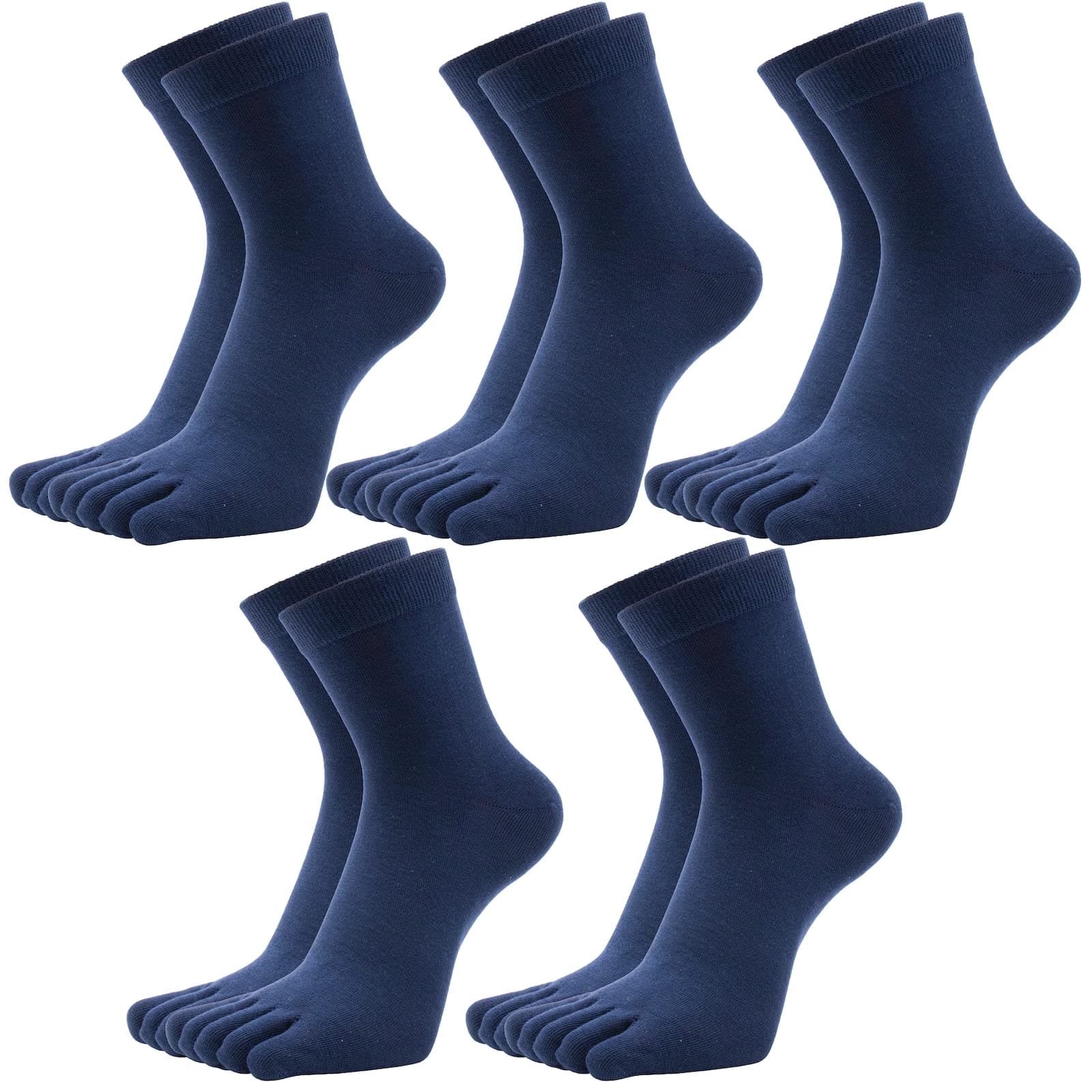 Five Finger Toe Socks Crew Cotton antibacterial and deodorant sweat-absorbent Running Leisure Socks For Men 5 Pairs Size 7-11