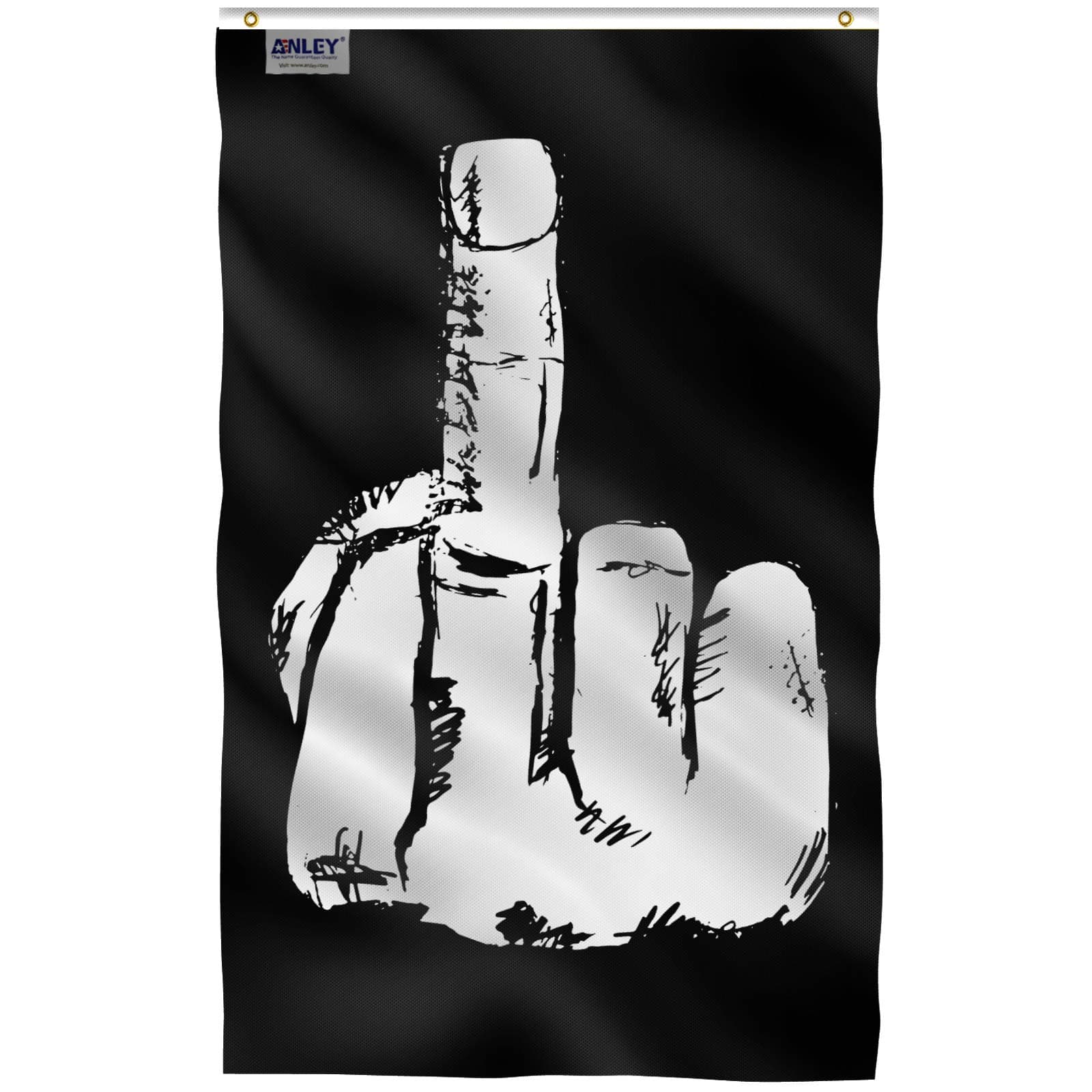ANLEY Fly Breeze 3x5 Foot Middle Finger Flag - Vivid Color and Fade proof - Canvas Header and Double Stitched - Middle Finger Flags Polyester with Brass Grommets 3 X 5 Ft