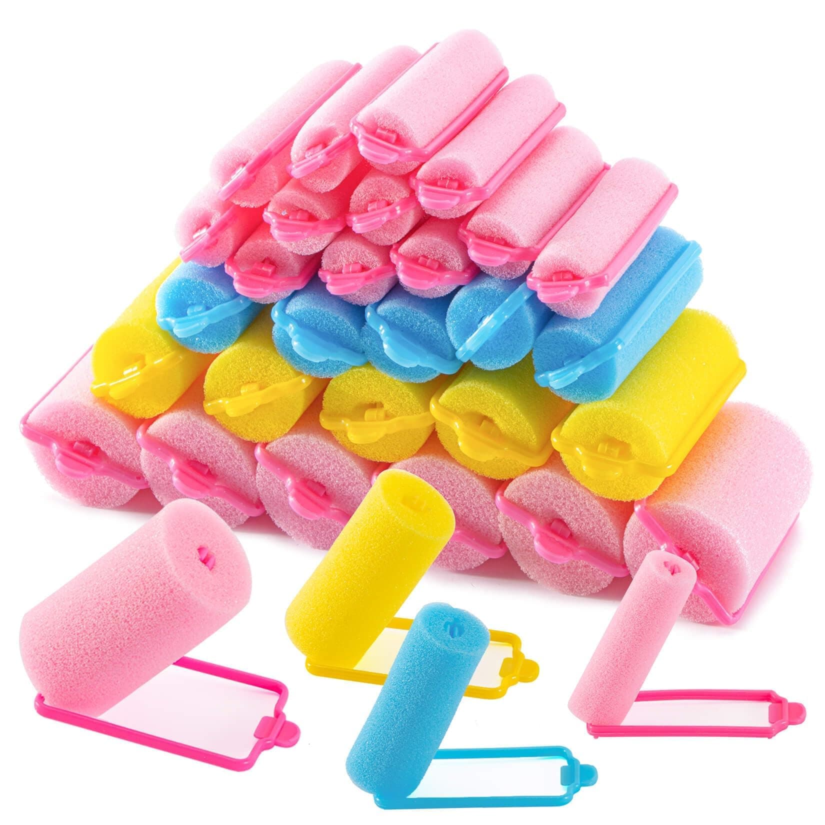 MAQIHAN 36PCS Foam Hair Rollers - Sponge Rollers for Heatless Hair Curler for Short/Long Curling Sleep rolos para cabello Jumbo Large Sponge Curlers Soft Sleeping Thin Hair Curl Overnight rulos