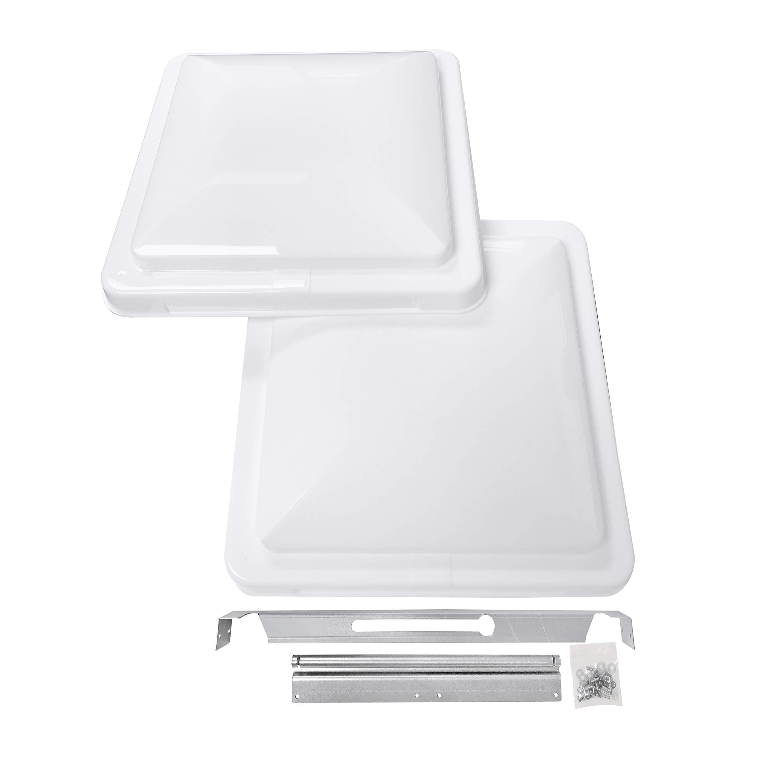 14 Inch Universal RV Roof Vent for Trailer, Camper, Motorhome - RV Vent Covers for Roof - OEM Lid Replacement (14 x 14 White 2-Pack)