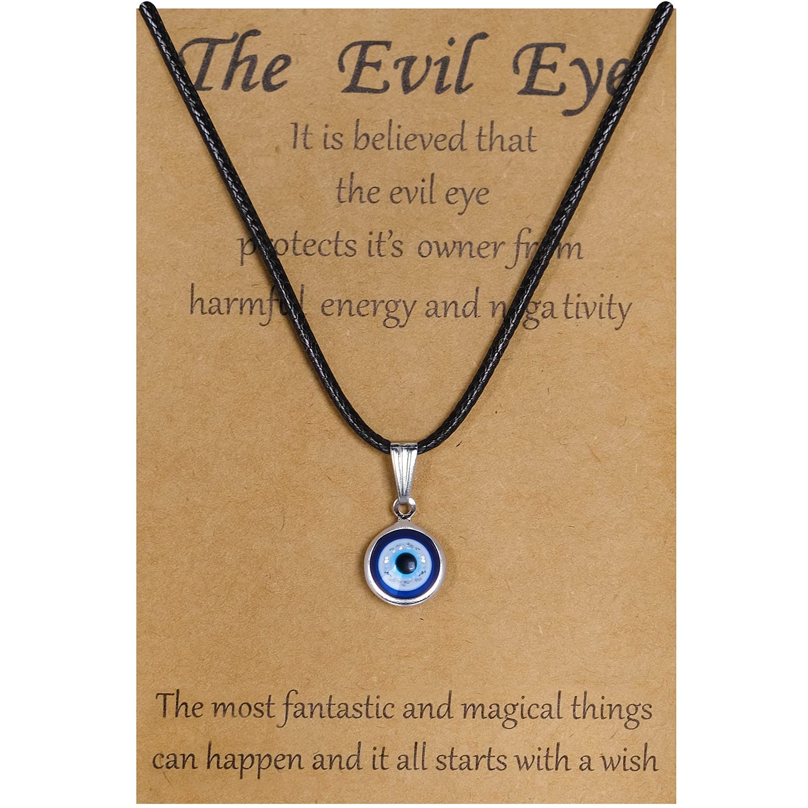 Evil Eye Necklace Sun Pendant Turkish Blue Eye Protection Lucky Necklaces Jewelry Gifts for Men Women (Sun) - Silver