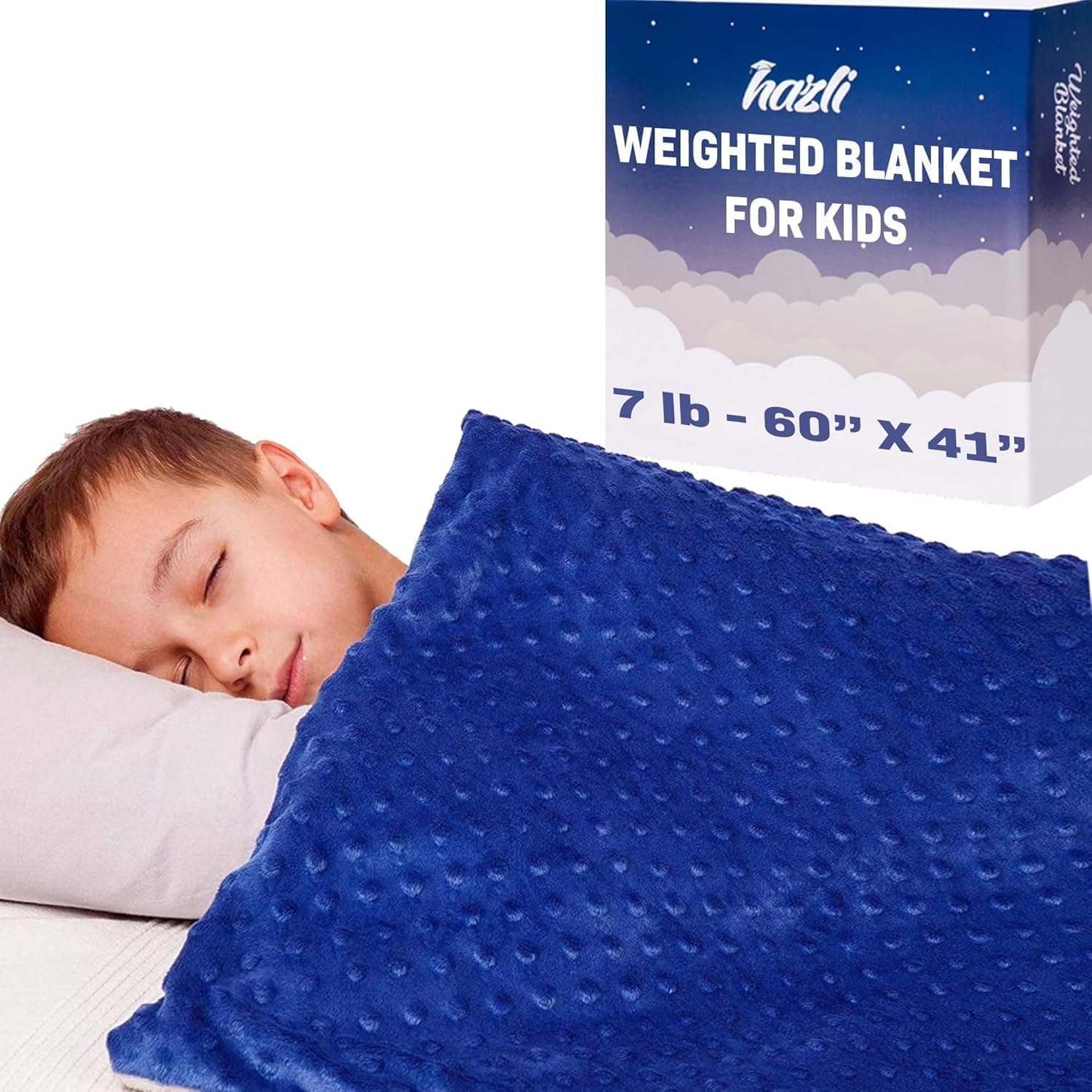 Super-Soft Kids Weighted Blanket 7 Pounds - Weighted Blanket for Kids - Easy to Clean, Washable Minky Cover - 41x60 Inches 7lbs Child - Heavy Blanket for Girls and Boys