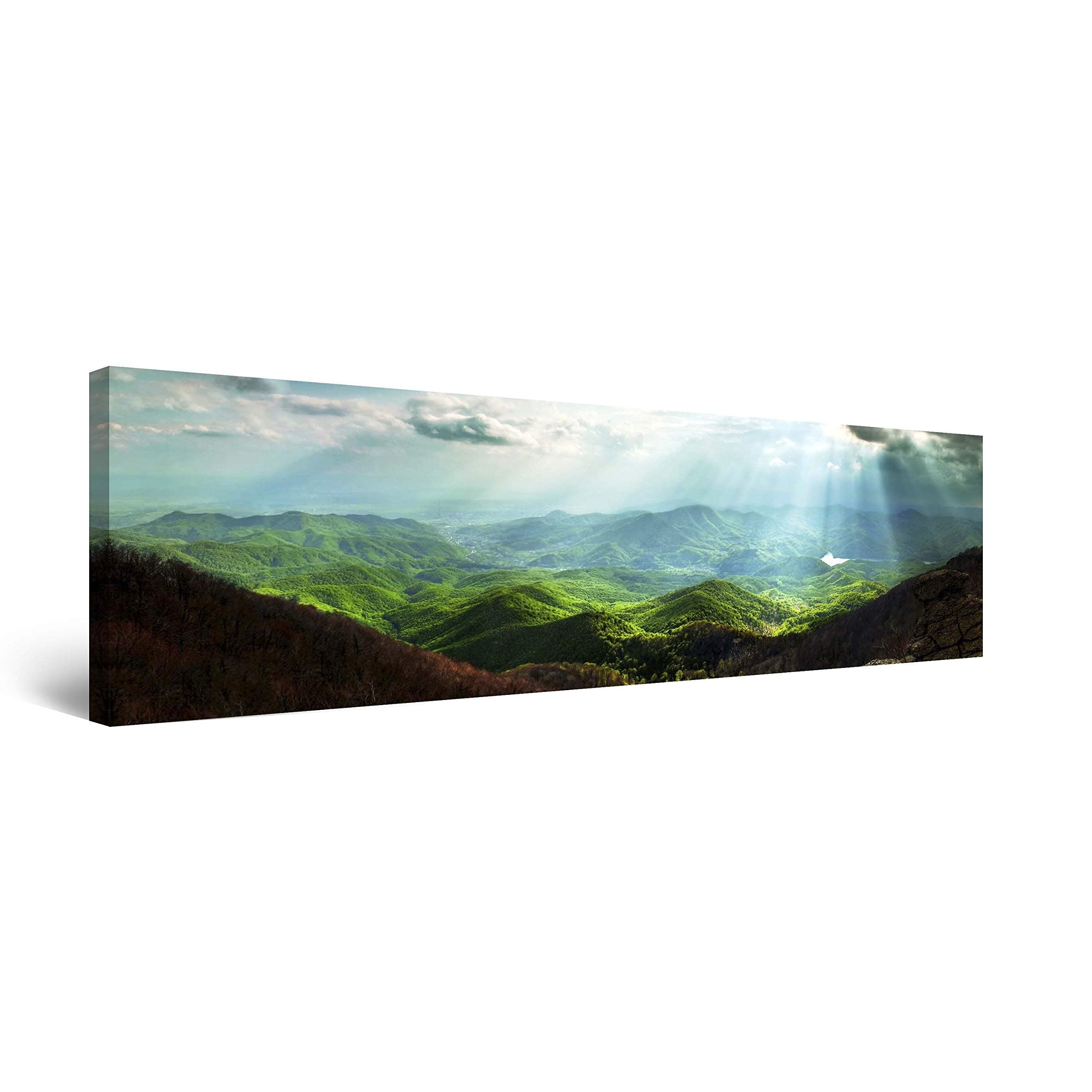 Startonight Canvas Wall Art Carpathian Mountains, Mountain Framed Wall Art 40x120 cm