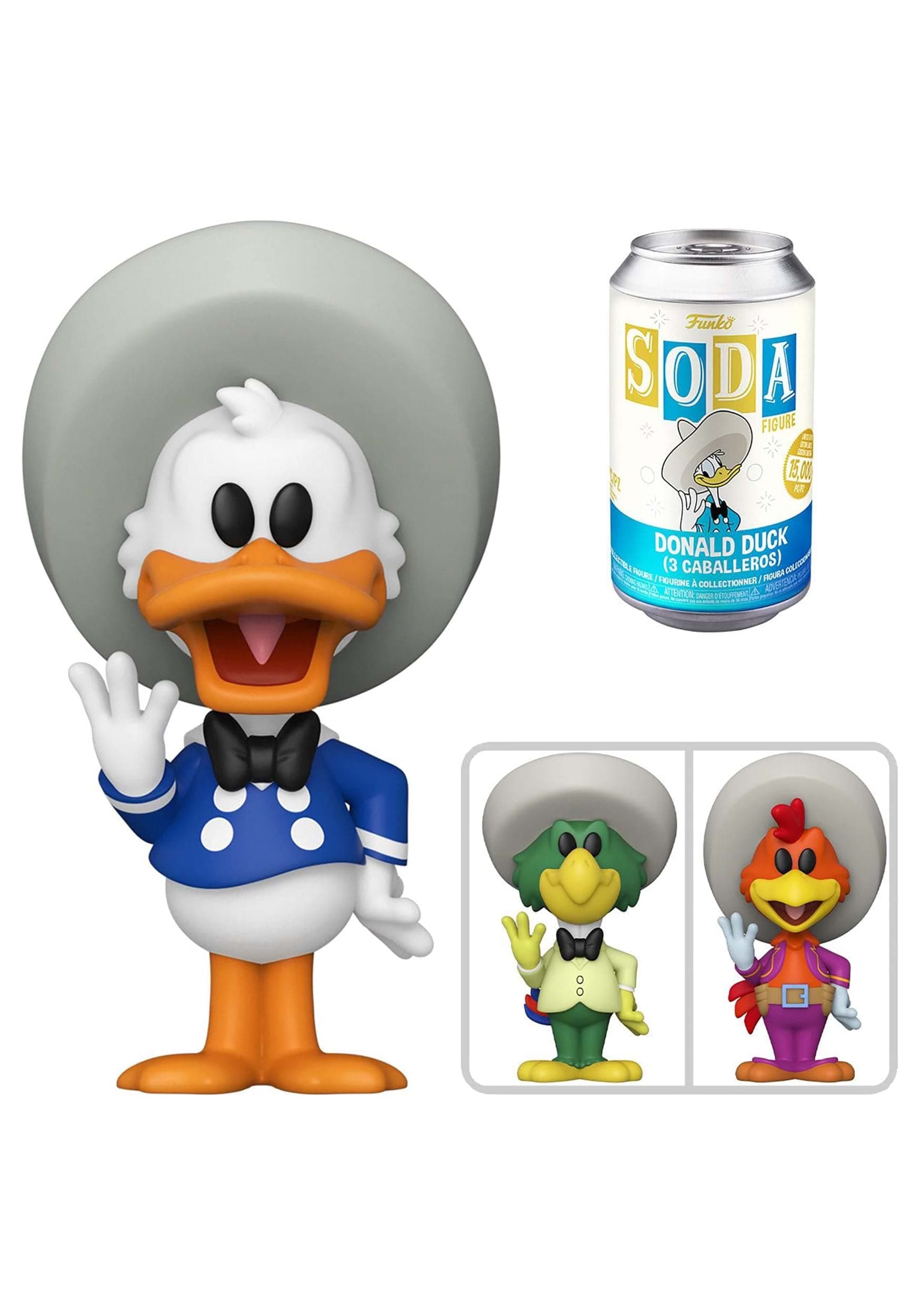 Soda: Disney Donald Duck (3 Caballeros) 4.25" Figure in a Can