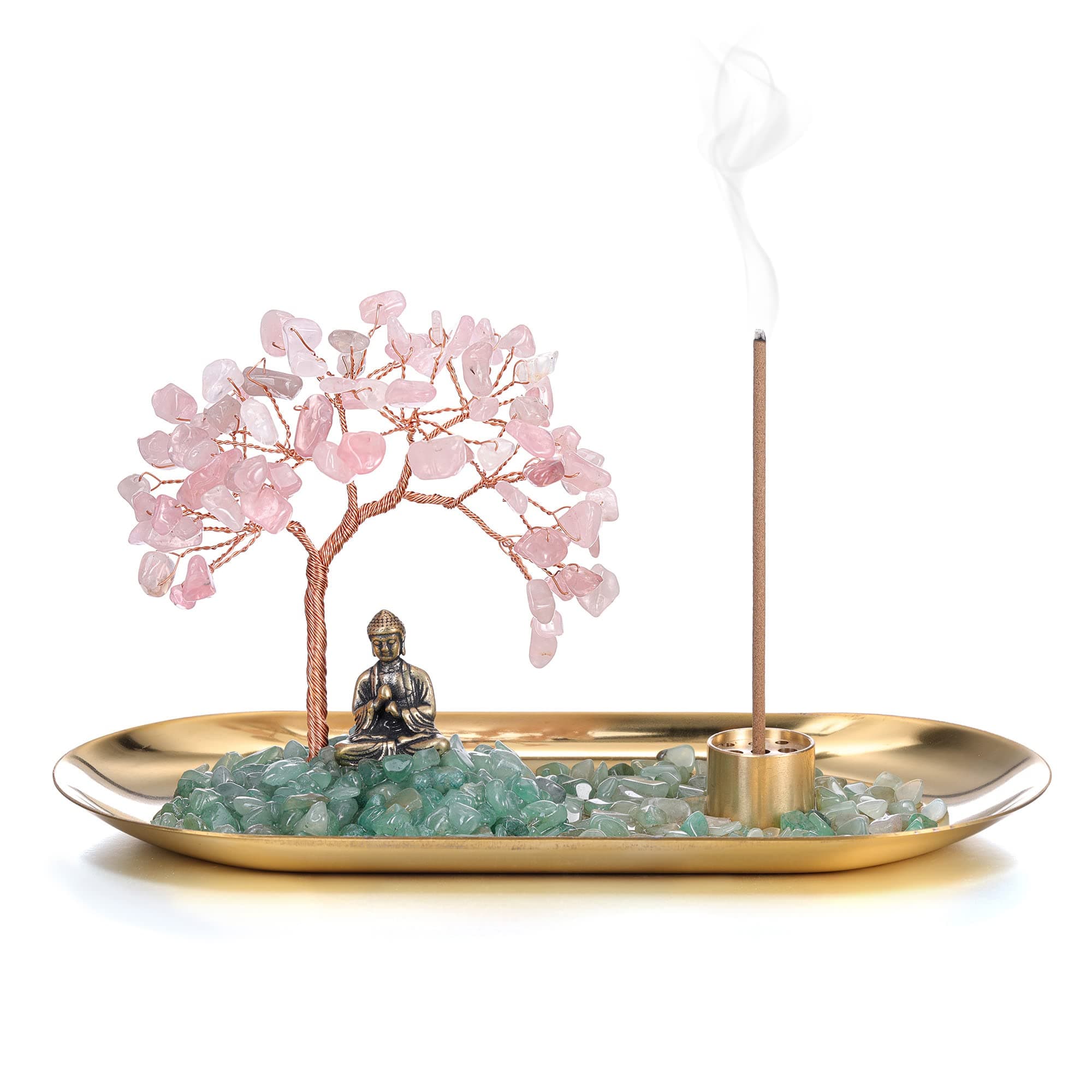 Rose Quartz Tree Incense Holder for Sticks