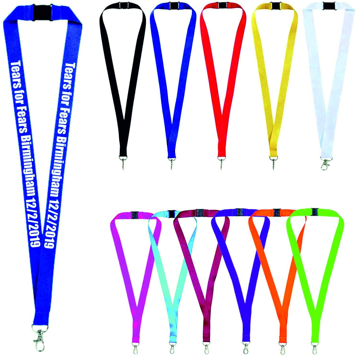 Concert Lanyards Personalised X 1 Any Event, Any Location, Any Date, Printed Lanyard. Personalised ID Neck/Lanyard. Lanyard for holding a name badge, ID card (Red)