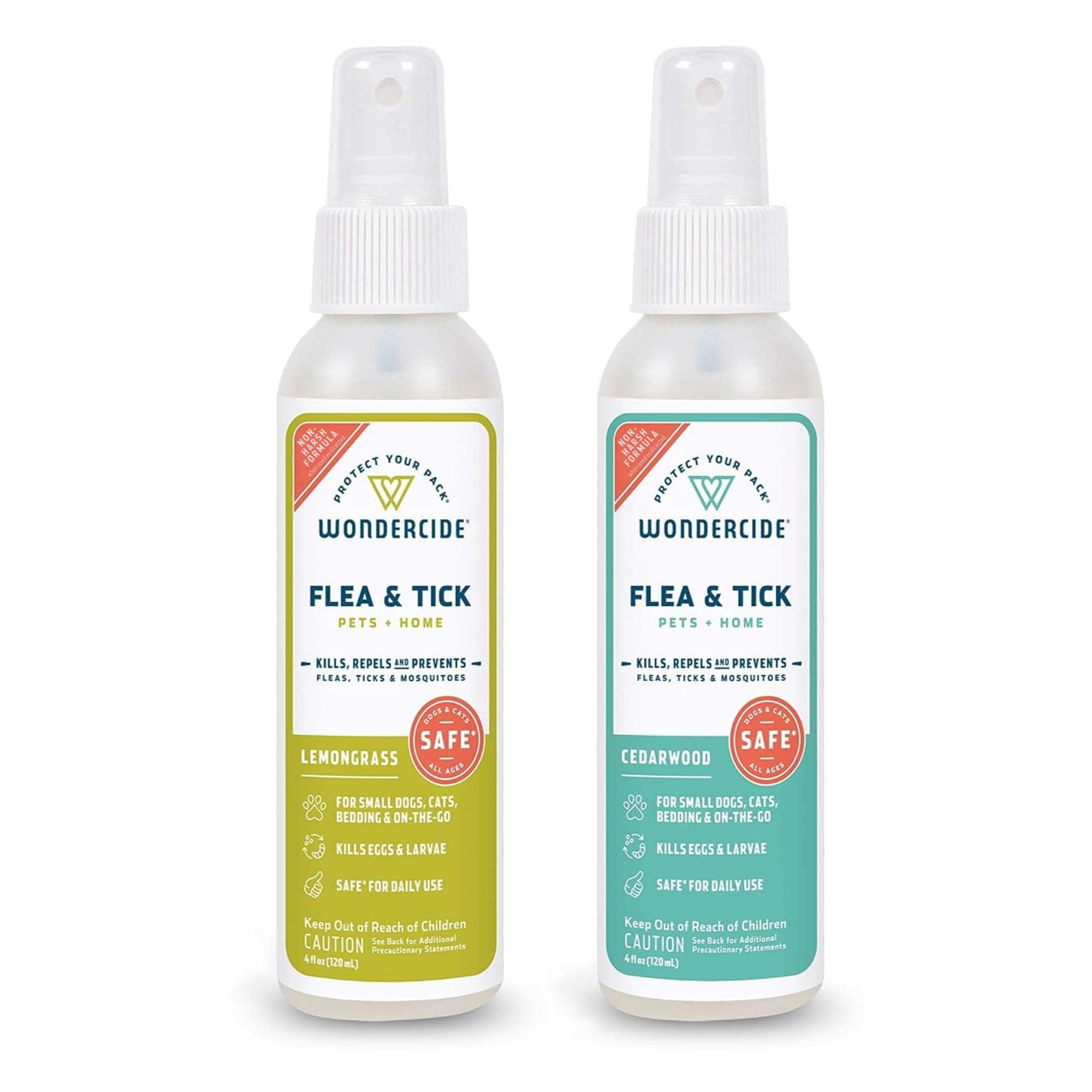 Flea, Tick and Mosquito Spray for Dogs, Cats, and Home - Flea and Tick Killer, Control, Prevention, Treatment - with Natural Essential Oils - 4 oz Lemongrass & Cedarwood 2-Pack