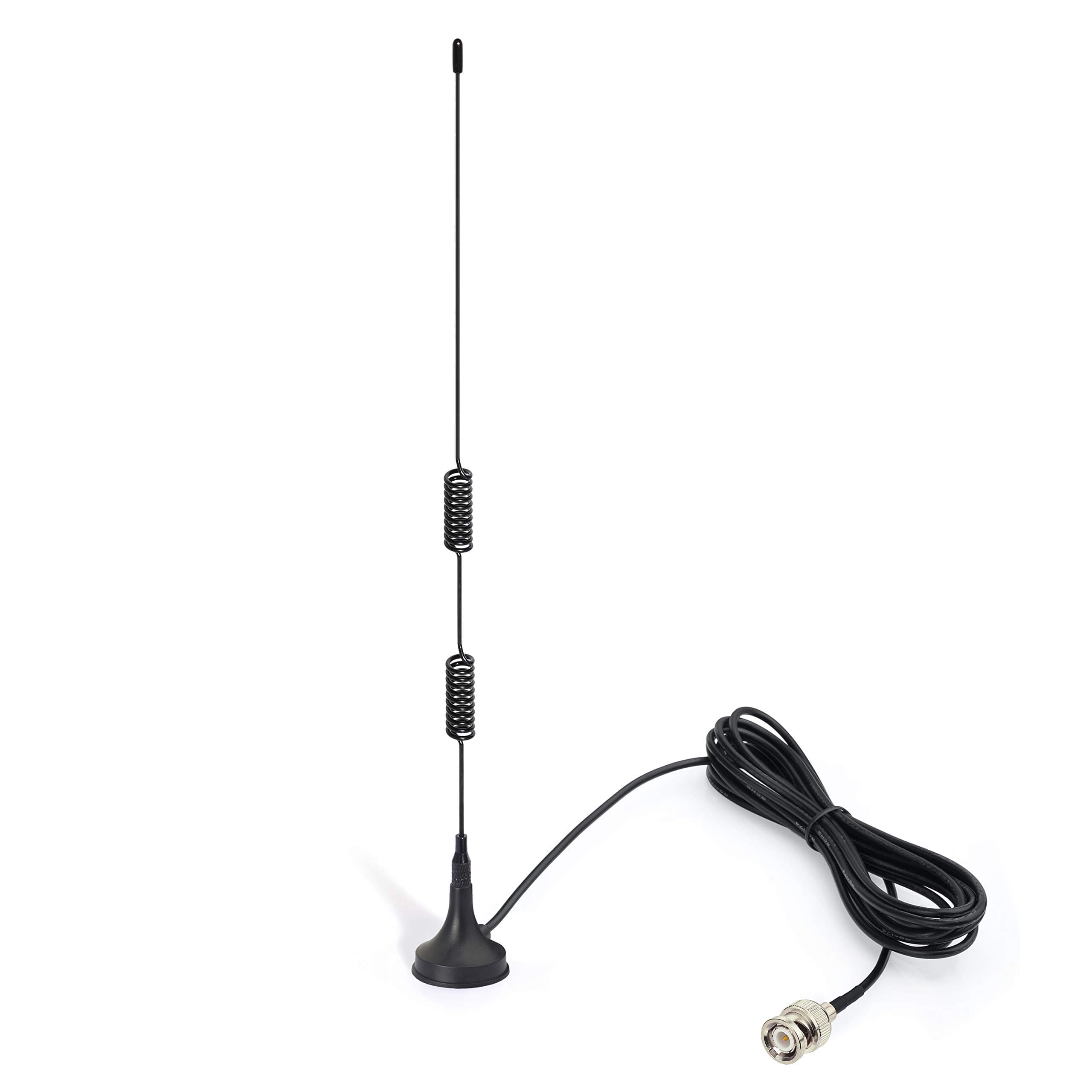 Bingfu VHF UHF Police Scanner Radio Ham Radio Home Mobile Radio Aerial Antenna Magnetic Base BNC Male Compatible with Car Truck Police Scanner