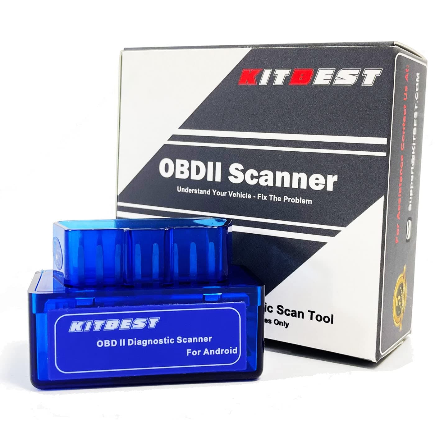 Kitbest OBD2 Bluetooth for Android, Mini OBD2 Code Reader Automotive Engine Diagnostic Scan Tool, OBD II Reader/Adapter