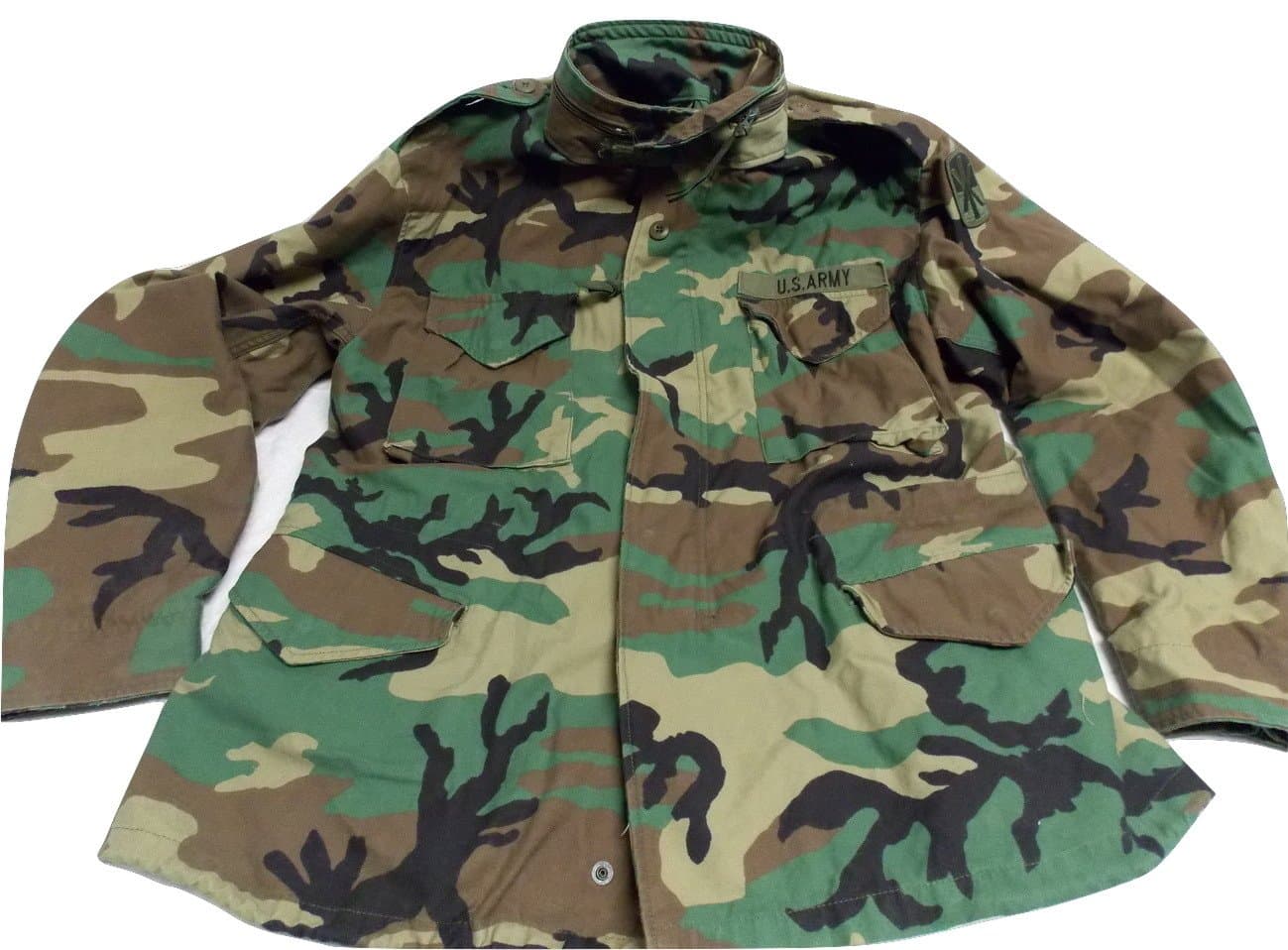 Original US Army Issue Woodland Coat BDU Camouflage Field M-65 Jacket Large/Regular