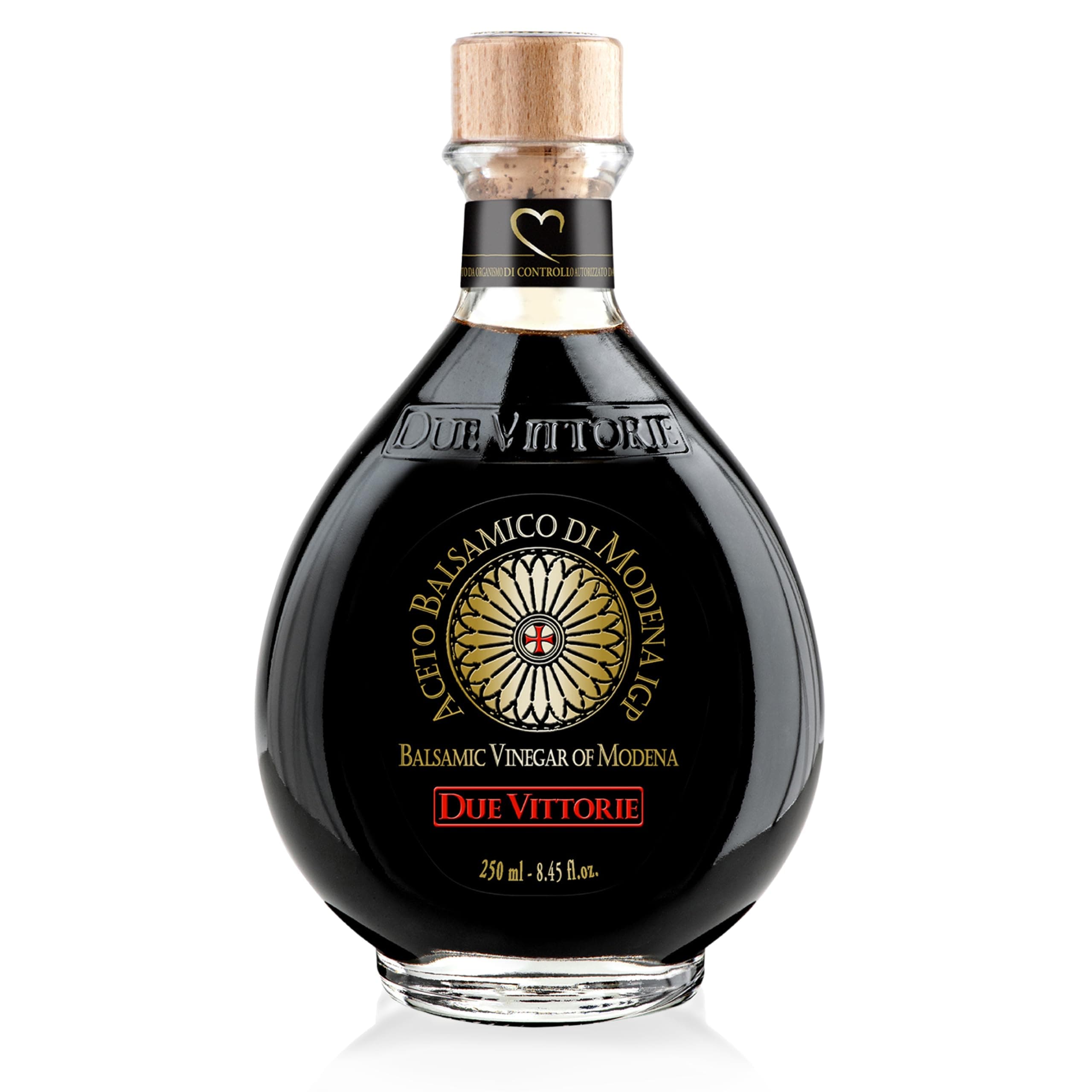 Oro Gold, Barrel Aged Balsamic Vinegar of Modena IGP With Cork Pourer, All-Natural, Extra Dense Premium Vinegar Aceto Balsamico di Modena IGP Italy - 8.45fl oz / 250ml