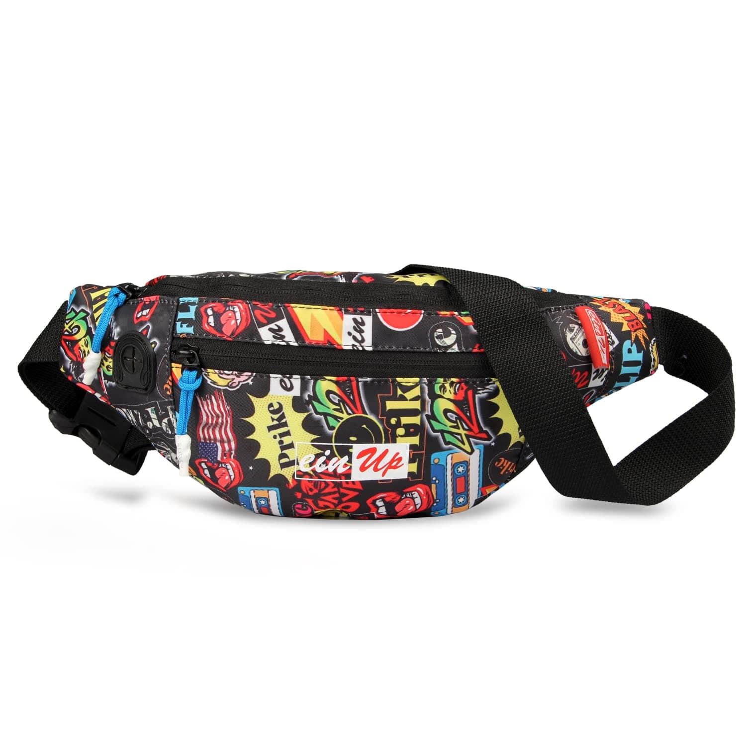 Fluffy Printed Waist Bag Elegant Style Travel Pouch Passport Holder with Adjustable Strap for Men Chest Fanny Pack Women Side Bag Hiking Trekking/Hand Purse/Mobile Bag/Official Gifts for Boys