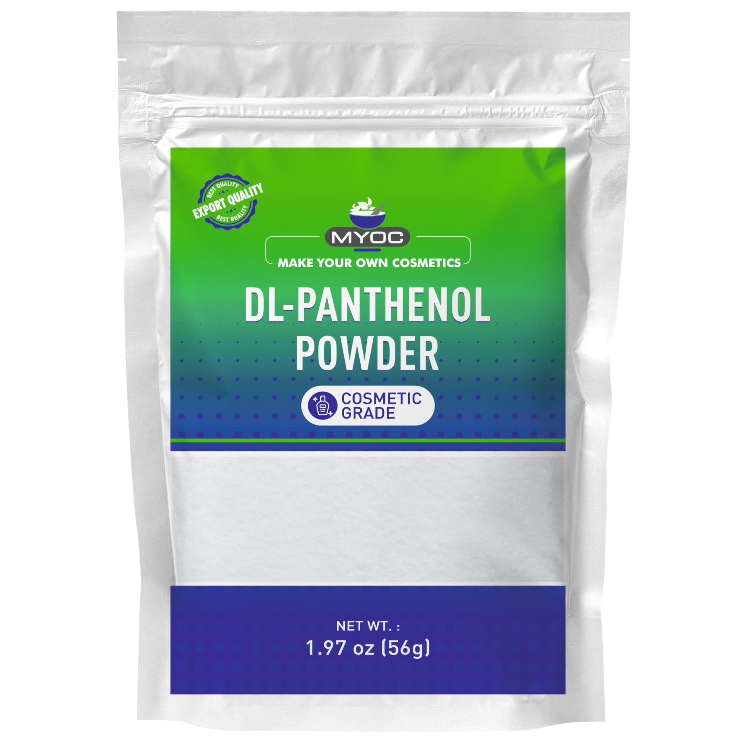 DL-Panthenol Powder - Provitamin B5 Powder for Cosmetics, DIY, Hair & Skin Care - 1.97oz / 56g
