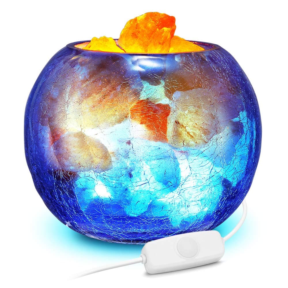 ACCEWIT Natural Himalayan Salt Lamp 2KG 100% Authentic Finest Quality Crystal Rock 1.4M USB Cable