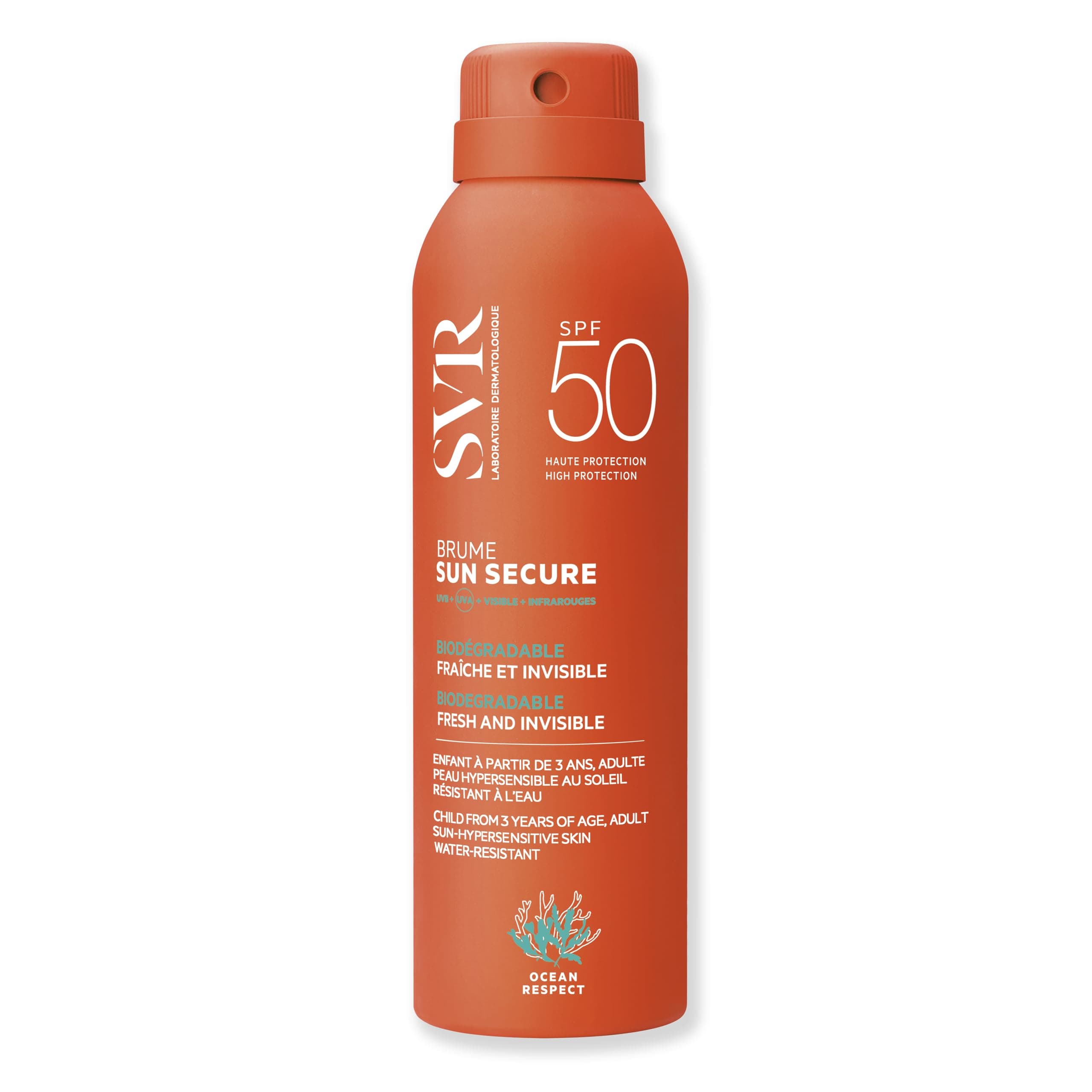 – SVR SUN SECURE Body Mist Sunscreen SPF 50+ for Sensitive Skin, Very High Protection Sunscreen Spray, Invisible Finish, Reef-Safe, All Ages, 200ml