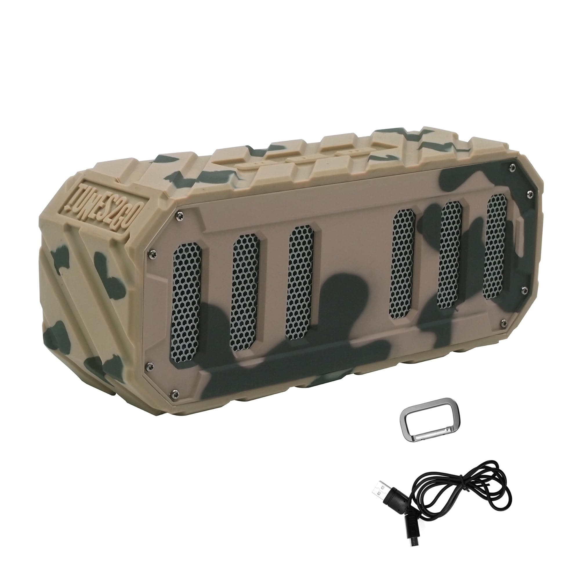 TUNES2GO Rugged Rocker Waterproof Bluetooth Speaker - Portable Speaker - Outd...