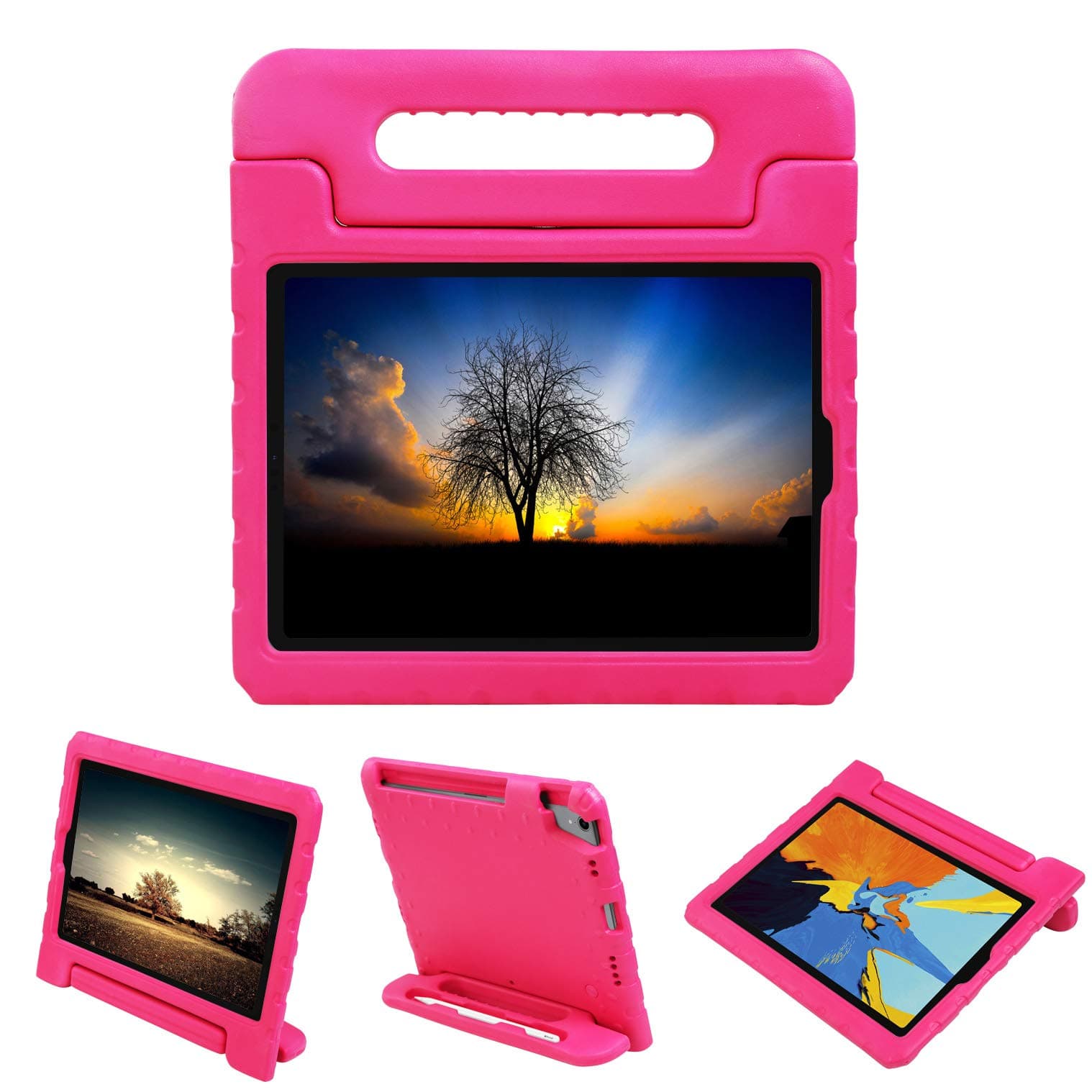 NEWSTYLE Kids Case for iPad pro 11 inch 2018, Light Weight Shockproof Handle Stand Kids Friendly Case Cover with Apple Pencil Holder for 2018 iPad Pro 11 inch A1980 A1934 A2013 A1979 (Rose)