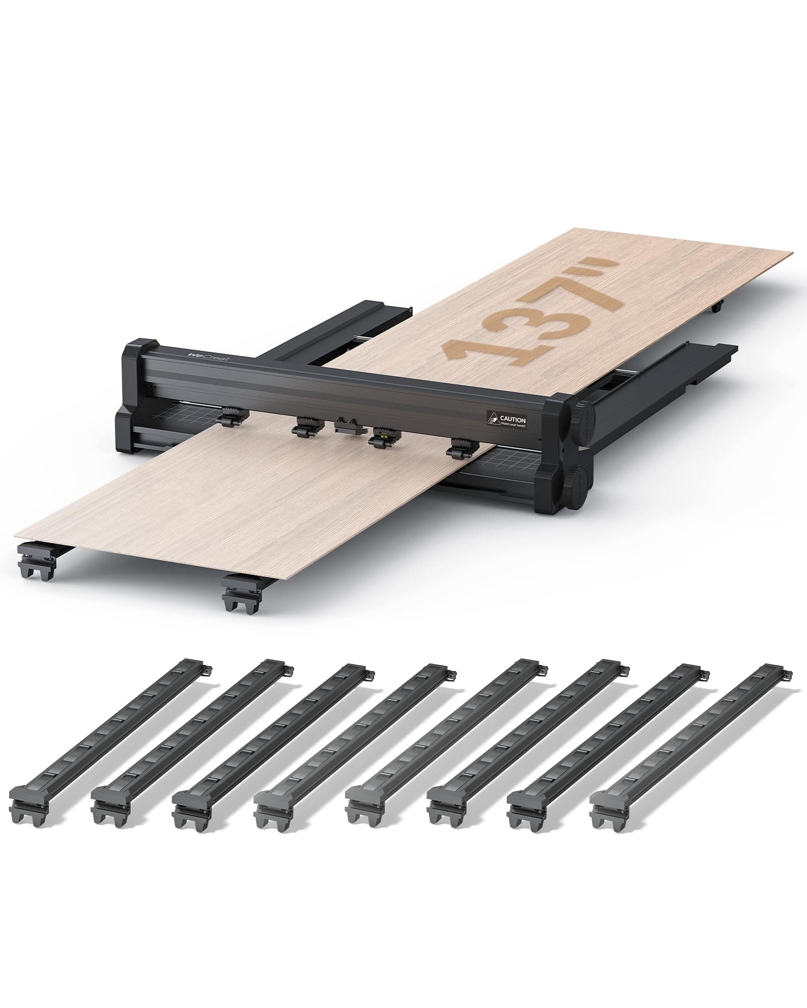 WECREAT 137" Automatic Conveyor Feeder, Extension Kit Accessories for Laser Engraver and Cutter Machine, Auto Pass Through Feeder Expand Processing Area to 137"x14.9"