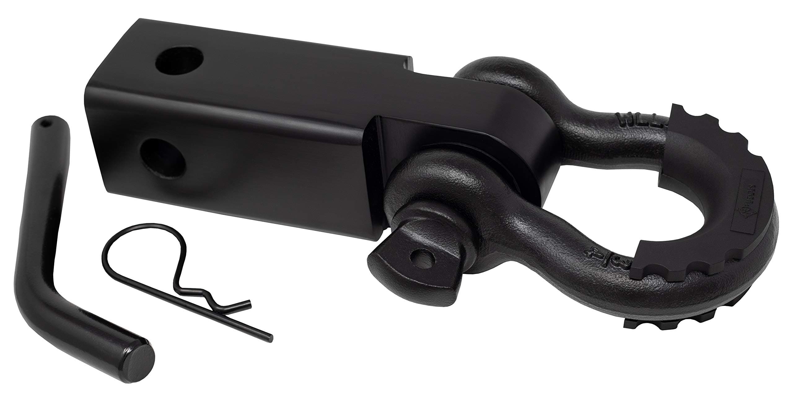 Iron Nomad Shackle Dual Pin Hitch Receiver w/D Ring Set, Heavy Duty 2" Hitch 35,000lb Load Capacity Tow Recovery for Vehicles Trucks Jeeps