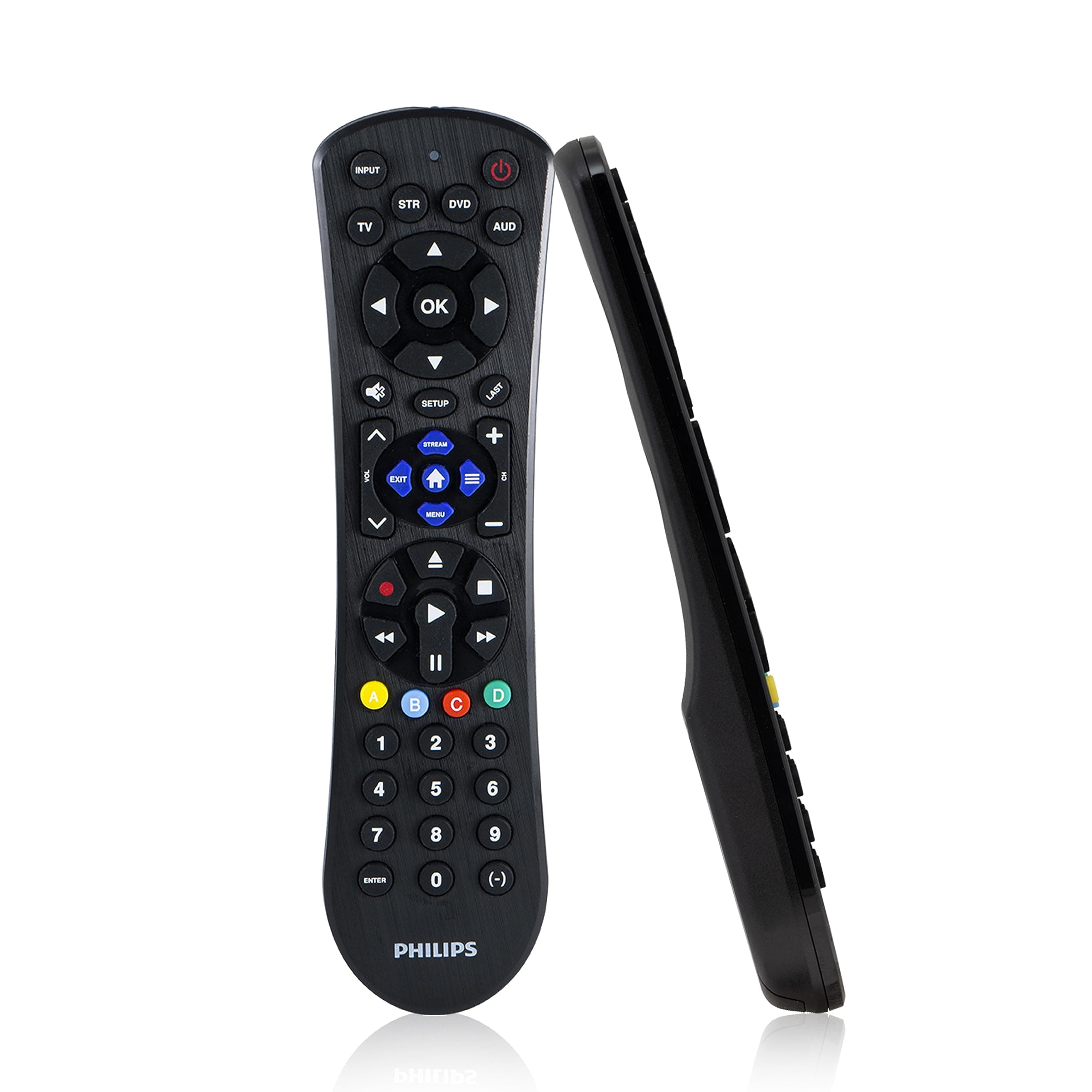 Philips Universal Remote Control for Samsung Vizio LG Sony Sharp Roku Apple TV RCA Panasonic Smart TV Streaming Player Blu-ray DVD 3 Devices Black SRP9232D/27
