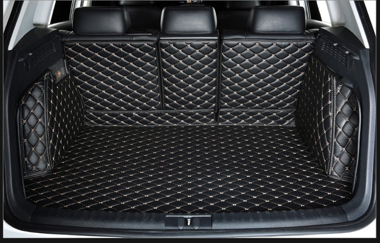 Custom Fit Pet&Dog Trunk Cargo Liner Floor Mat for Mitsubishi Pajero 2009-2019-Current -Black w/Gold Stitching