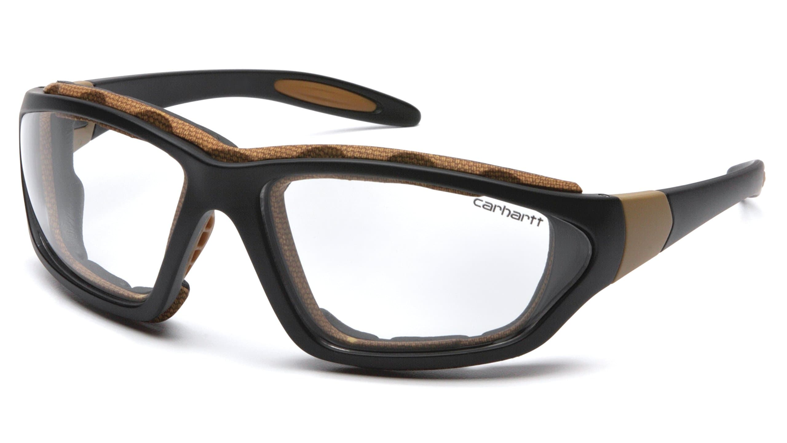 Carhartt Carthage Safety Eyewear with Vented Foam Carriage, Clear Anti-fog Lens