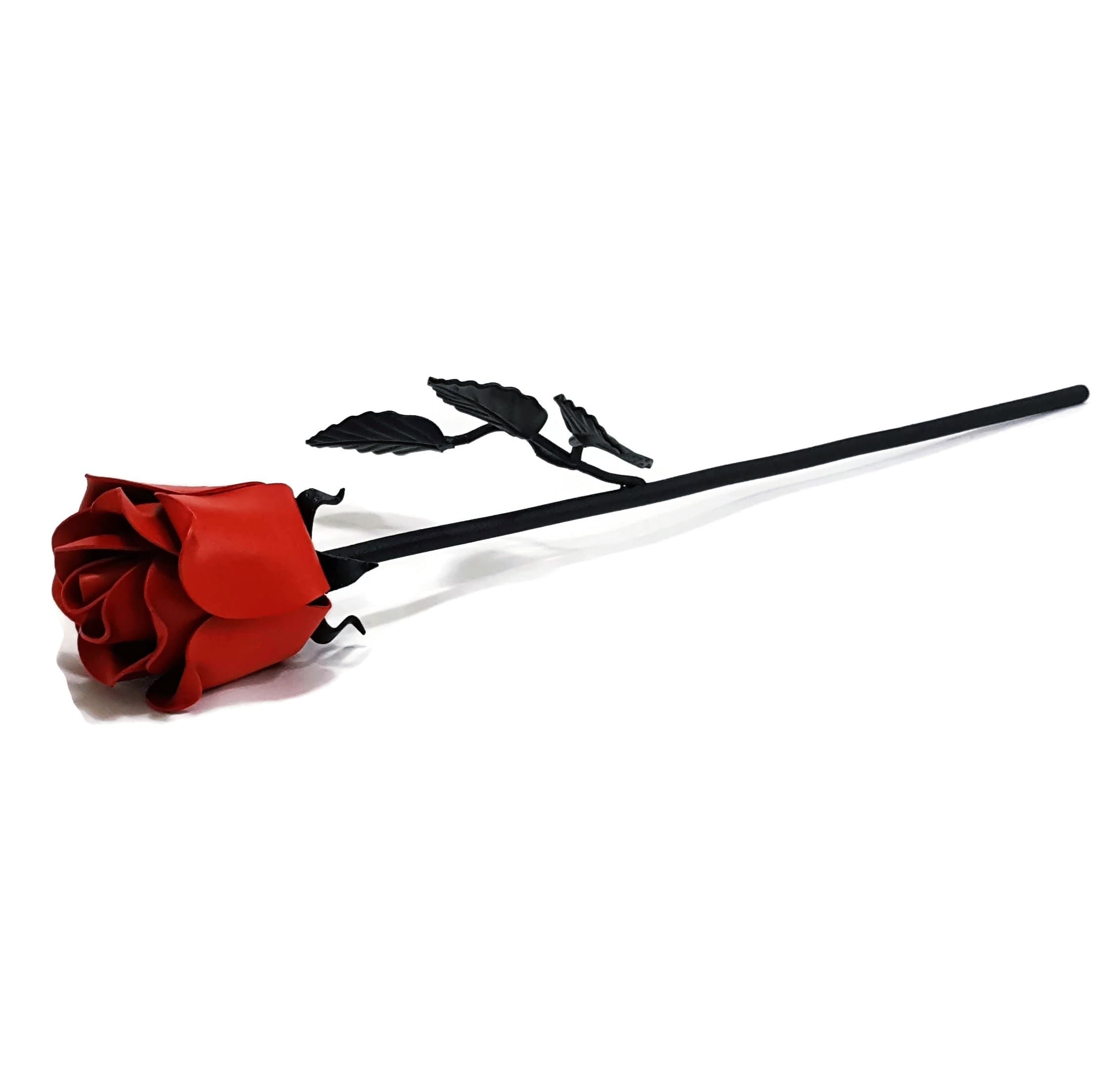 NOVECRAFTO Hand Forged Iron Rose - 100% Iron Flower in Black - Anniversary Surprise for Wife