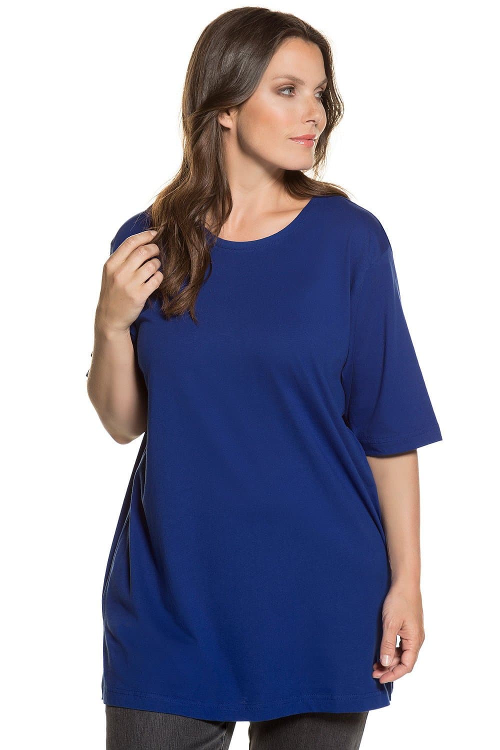 Ulla Popken Women's Plus Size Basic Short Sleeve Tee Royal Blue 54+ 486910 75-54+