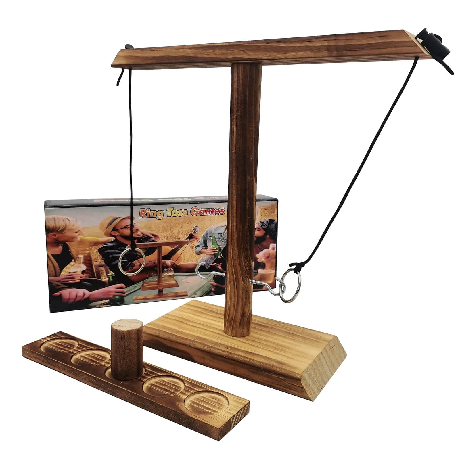 XBHH Ring toss Game for Kids and Adults, Large Base Hook and Ring Game, Family-Friendly Indoor Holiday Fun or Outdoor Patio Games, Gifts for Men