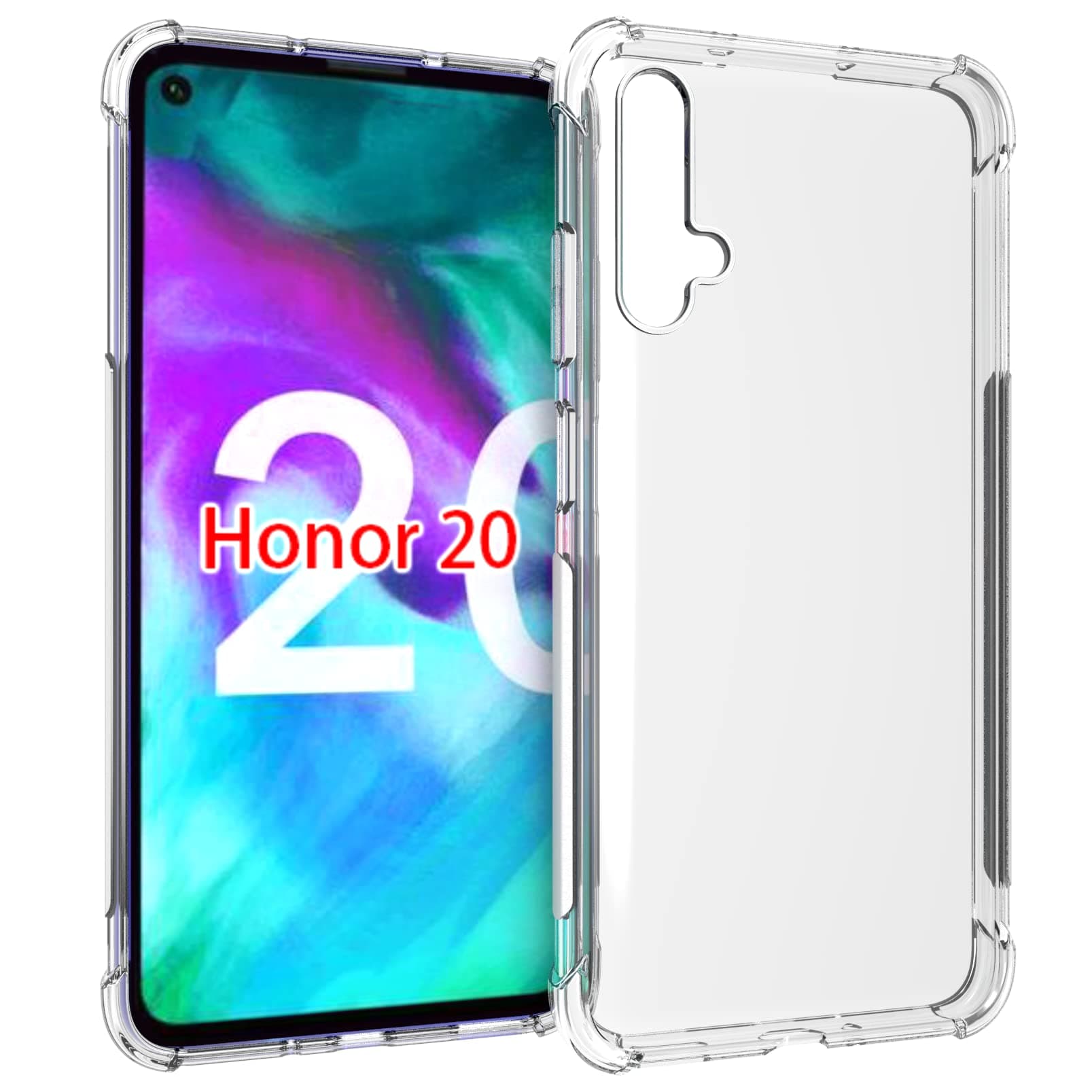 TiYa USTIYA Case Clear for Huawei Nova 5T / Honor 20 Crystal TPU Four Corners Protect Camera Cover Transparent Soft Phone Case